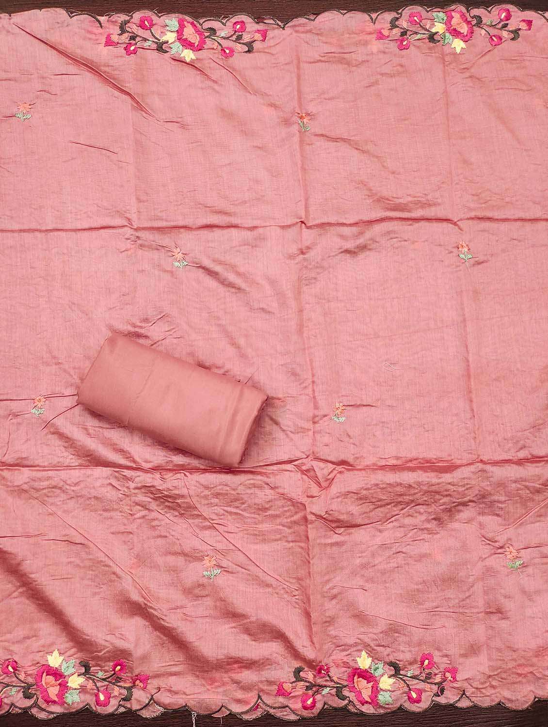 women solid with work unstitched suit set - 22430285 -  Standard Image - 4