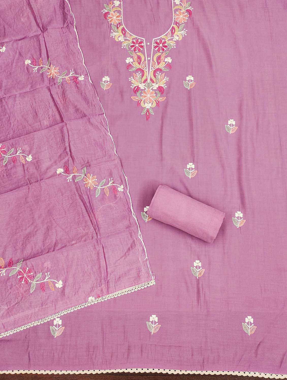 women solid with work unstitched suit set - 22430294 -  Standard Image - 1