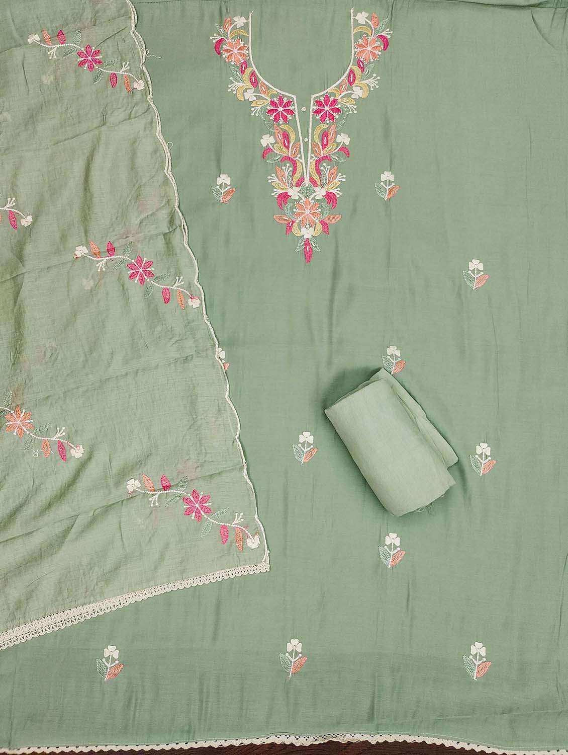 women solid with work unstitched suit set - 22430295 -  Standard Image - 1