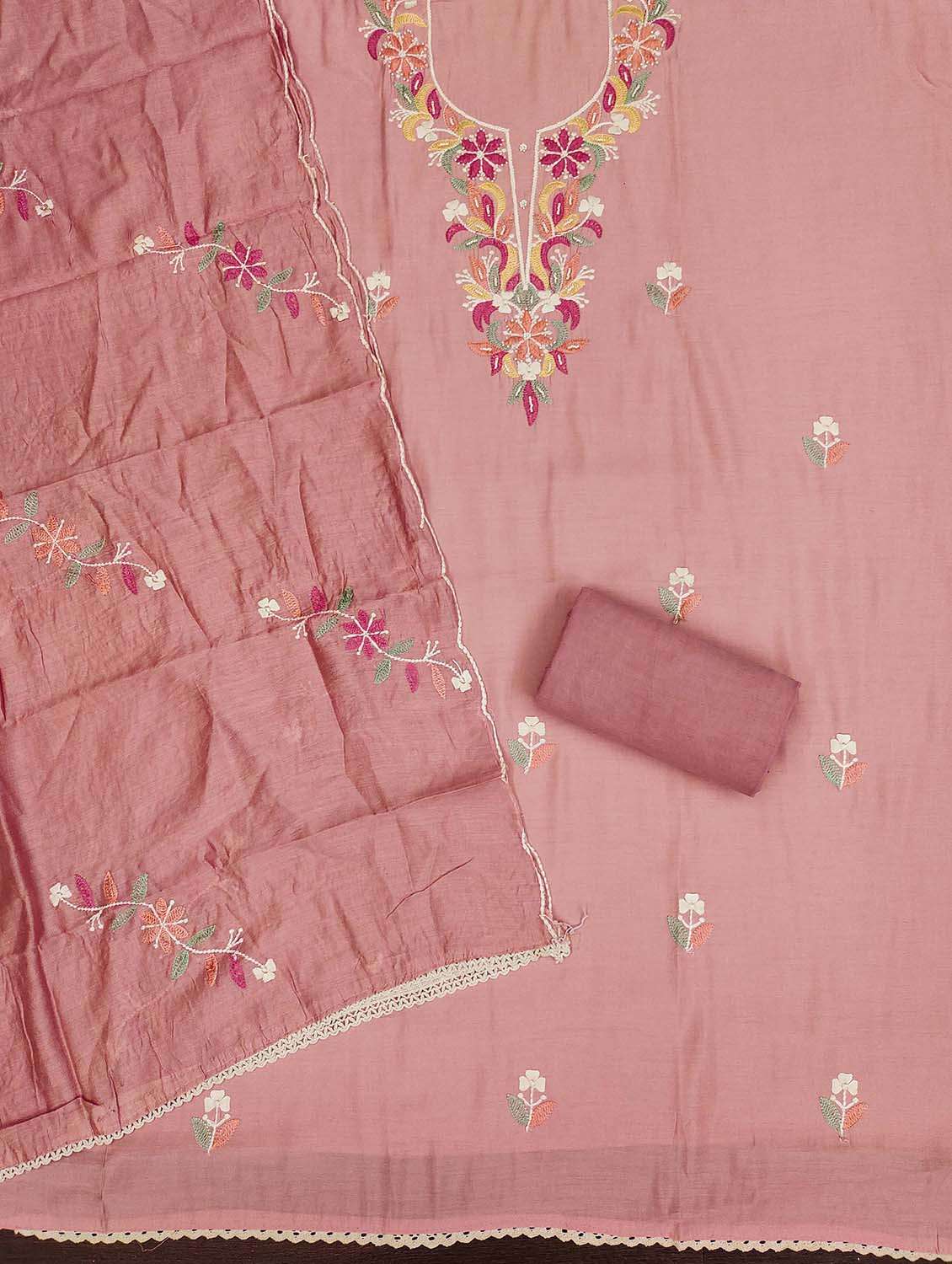 women solid with work unstitched suit set - 22430296 -  Standard Image - 1