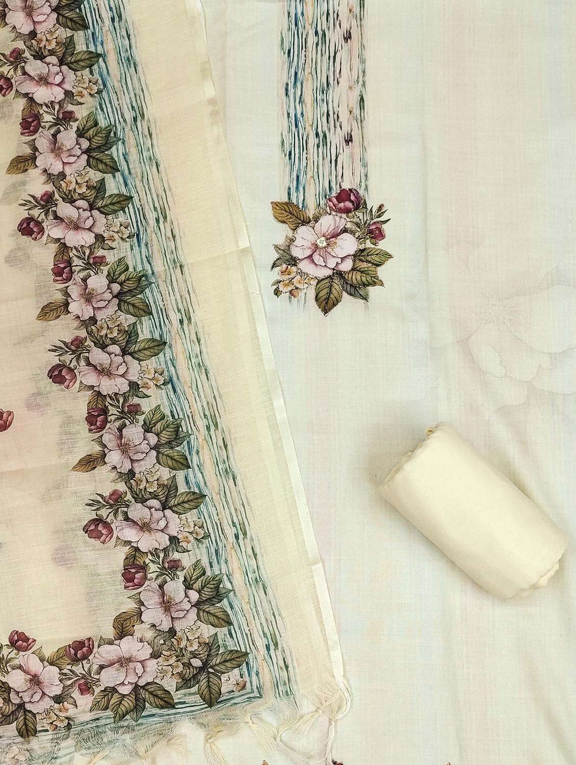 women floral printed unstitched suit set - 22430307 -  Standard Image - 1