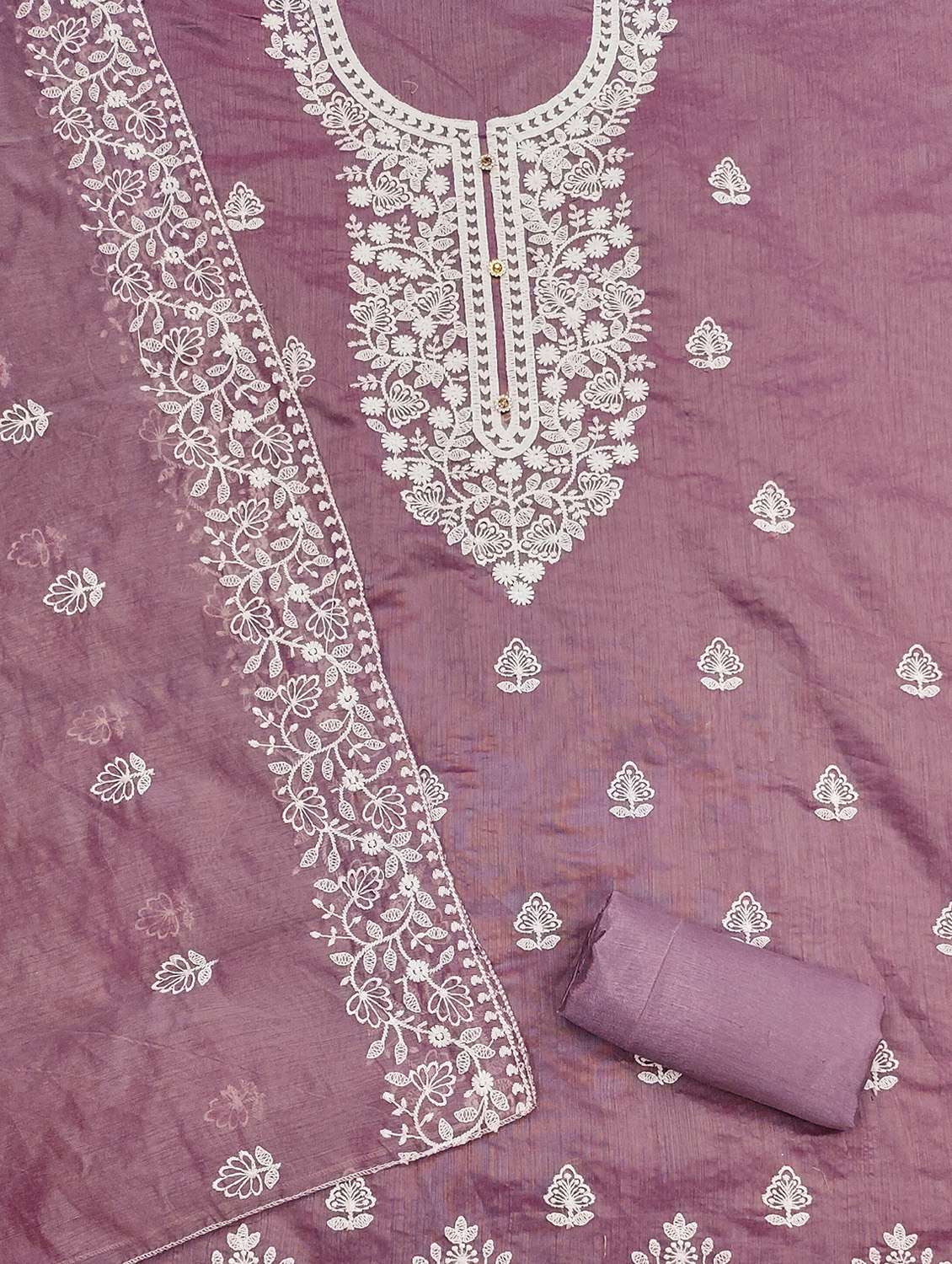 women solid with work unstitched suit set - 22430329 -  Standard Image - 1