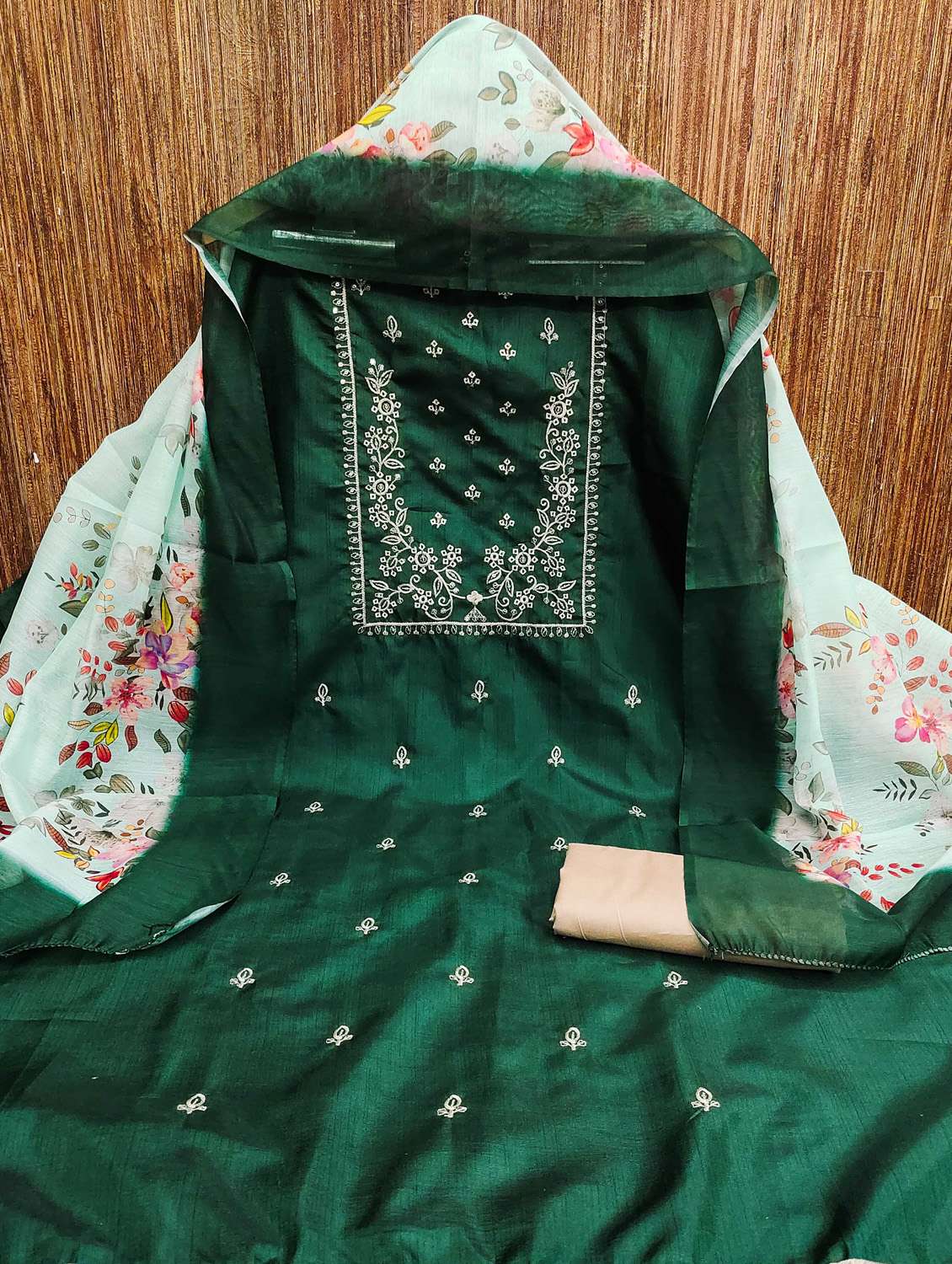 women solid with work unstitched suit set - 22430338 -  Standard Image - 1