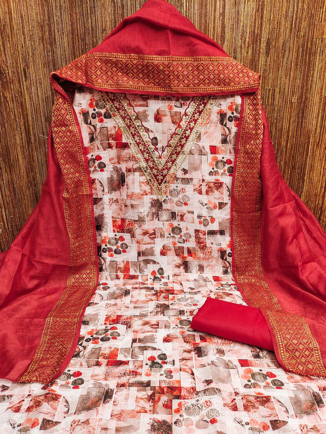 women printed unstitched suit set - 22430447 -  Standard Image - 1