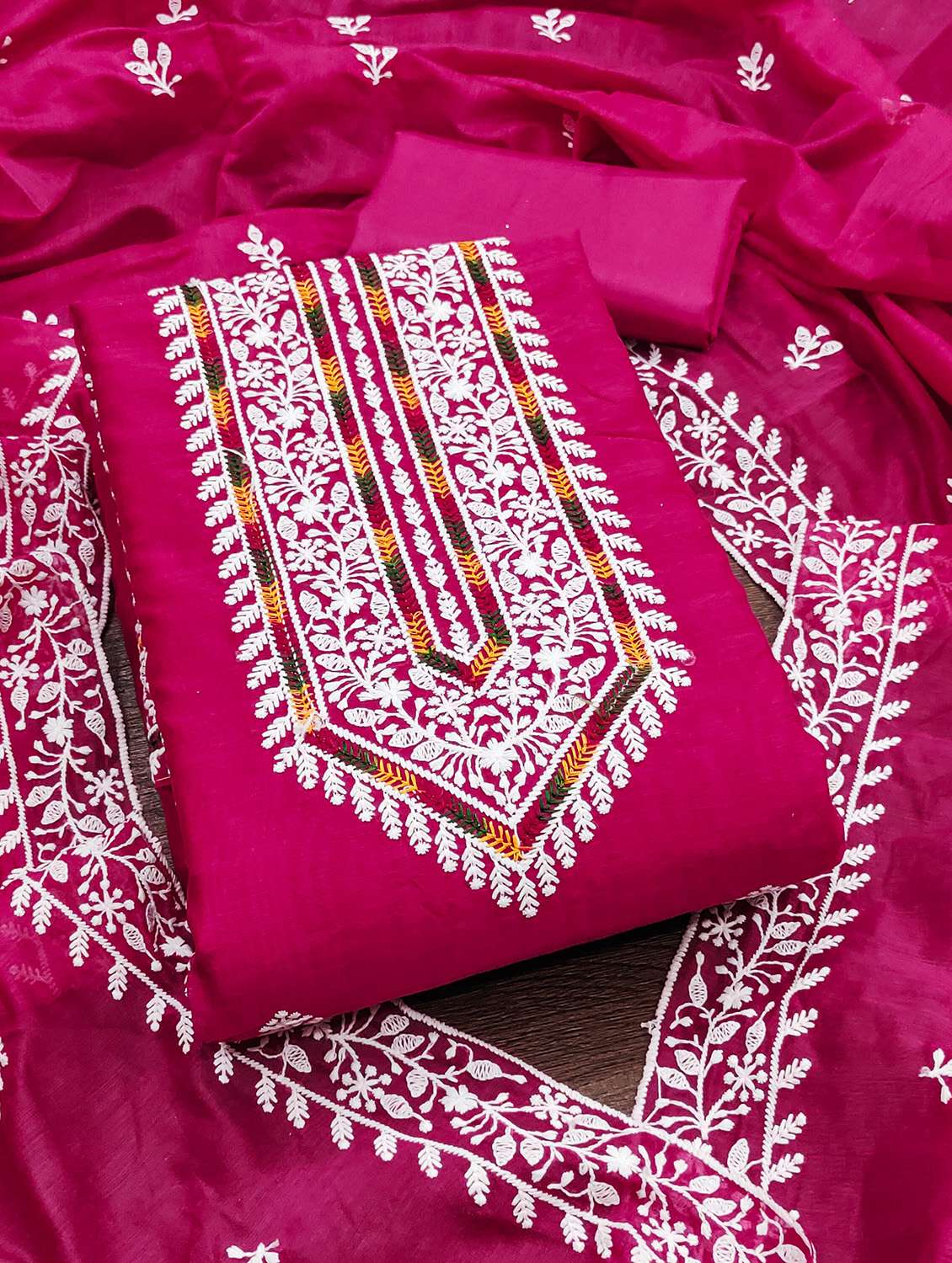 women solid with work unstitched suit set - 22430482 -  Standard Image - 1