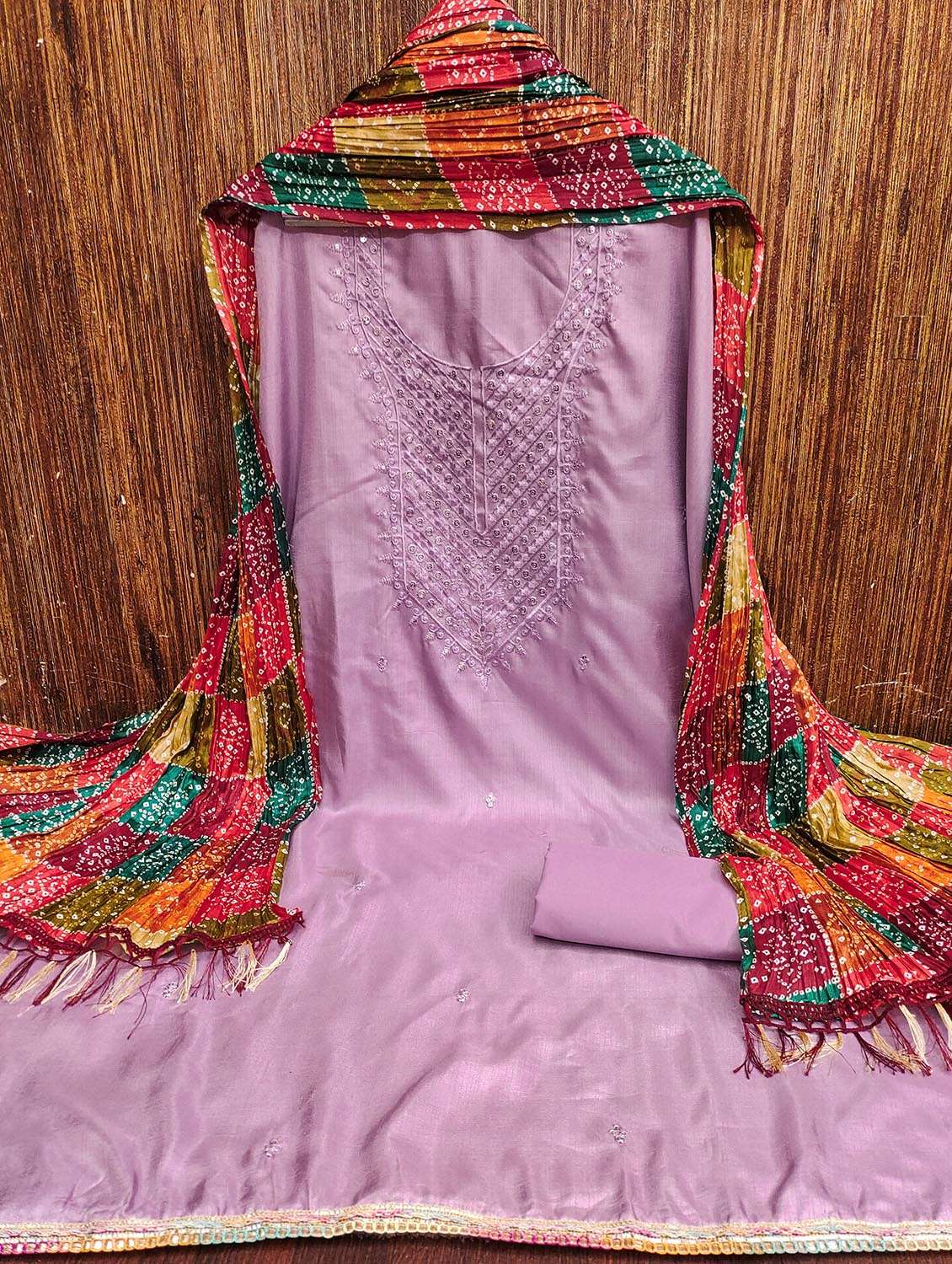 women solid with work unstitched suit set - 22430635 -  Standard Image - 1