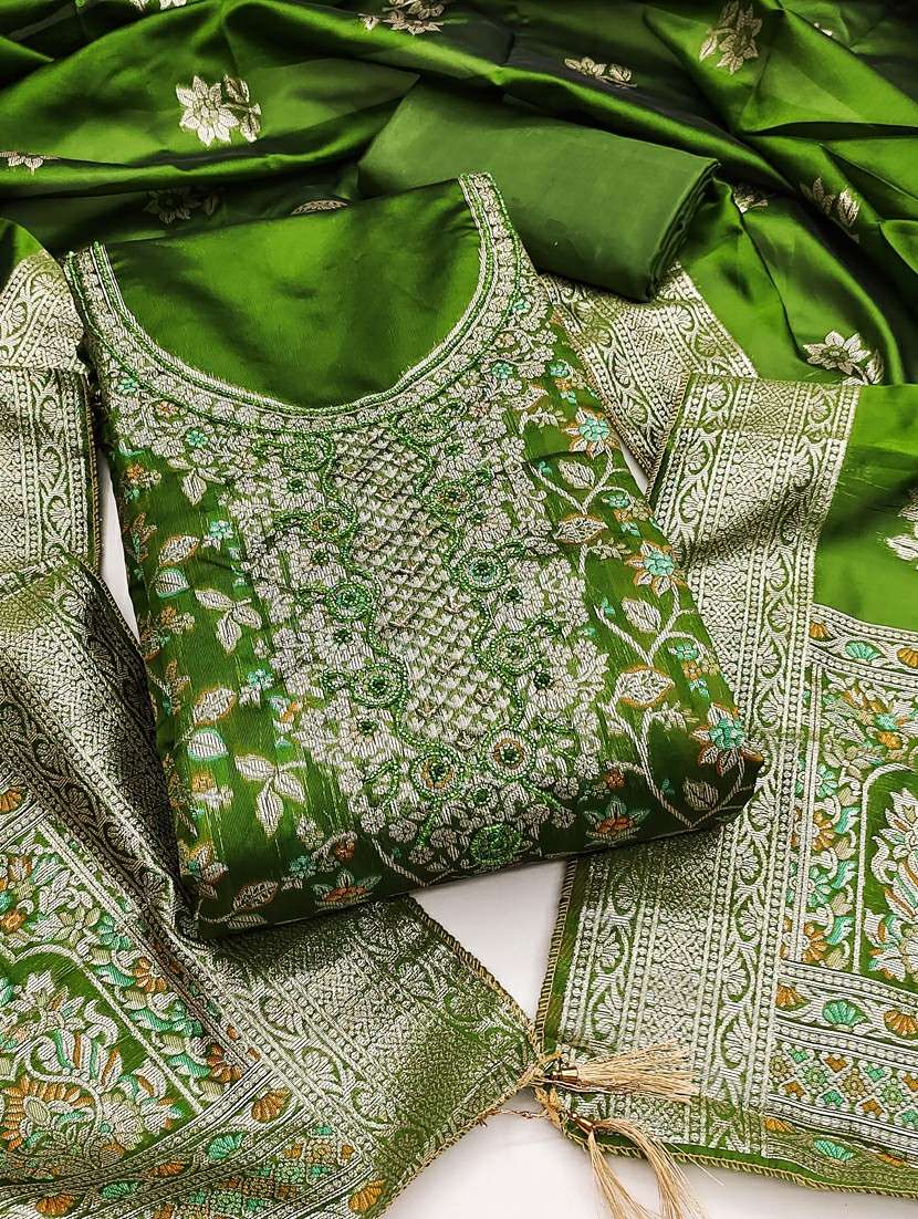 women self design unstitched suit set