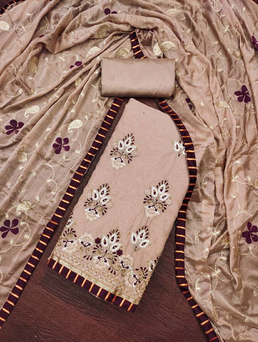 women solid with work unstitched suit set - 22430662 -  Standard Image - 1