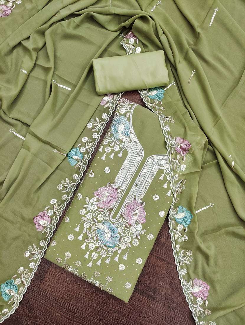women solid with work unstitched suit set - 22430666 -  Standard Image - 1