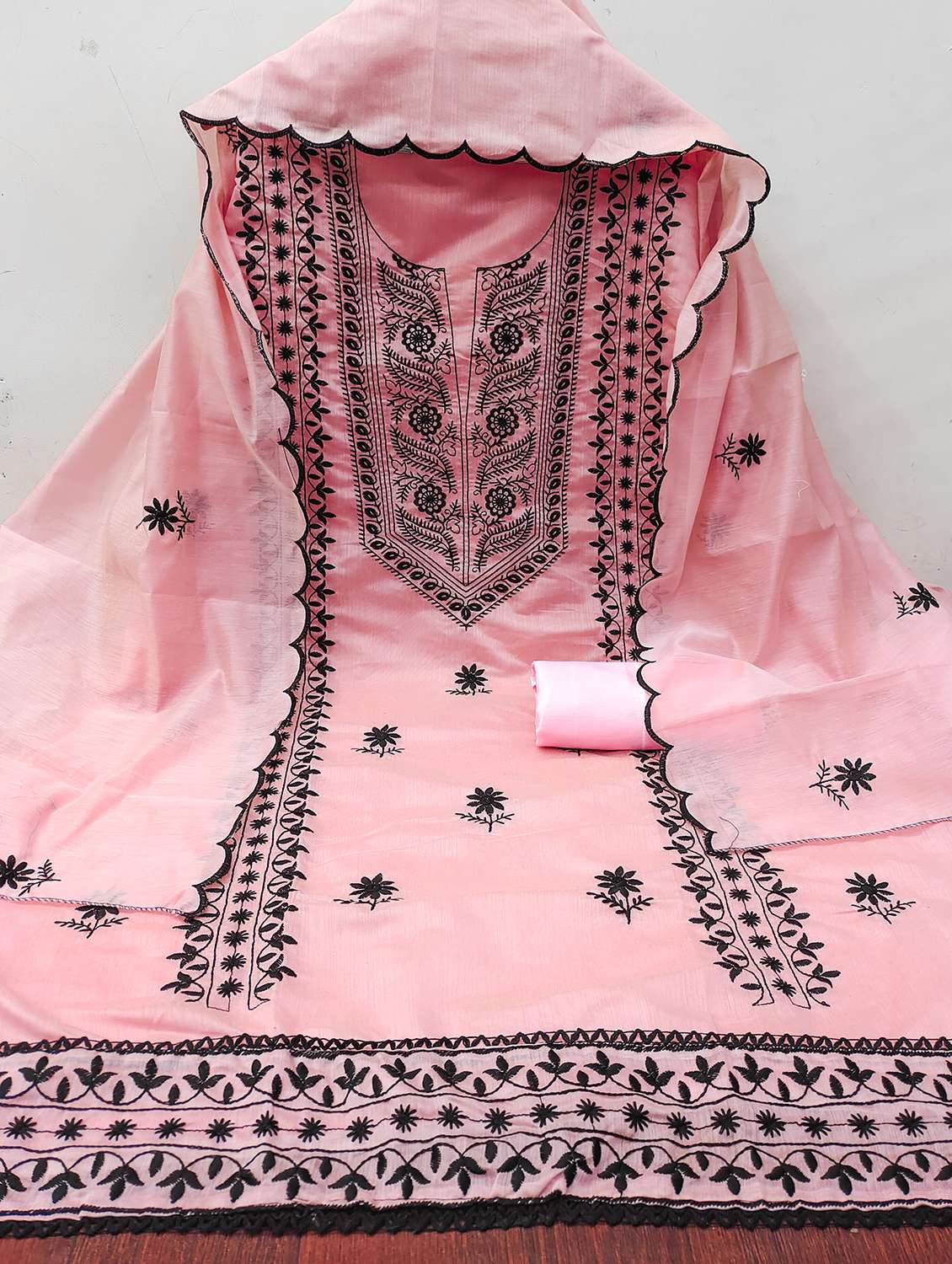 women solid with work unstitched suit set - 22430812 -  Standard Image - 1