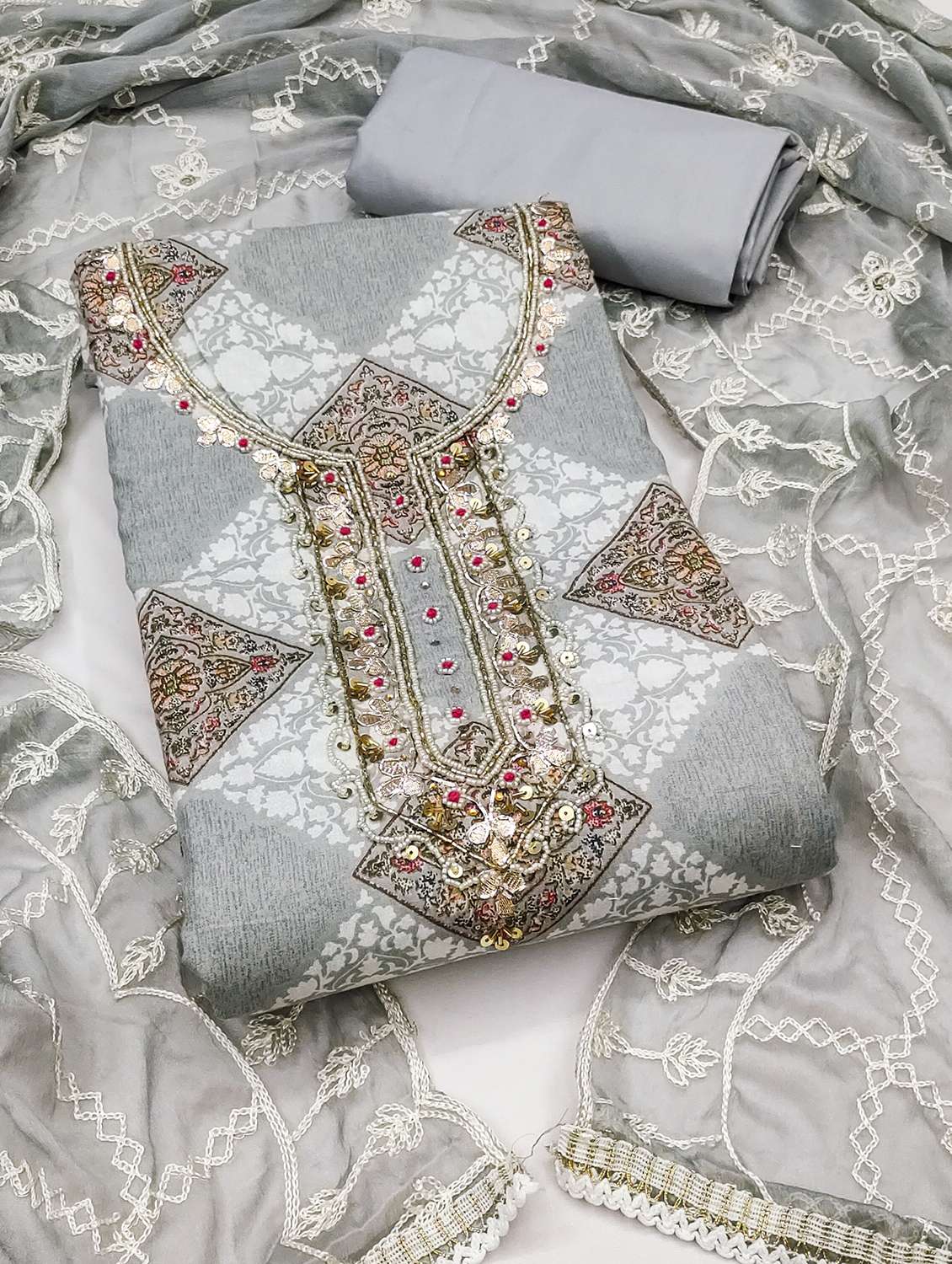 women printed unstitched suit set - 22430902 -  Standard Image - 1