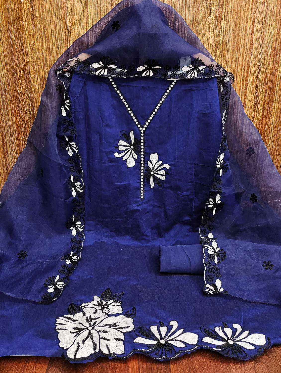 women solid with work unstitched suit set - 22431096 -  Standard Image - 1