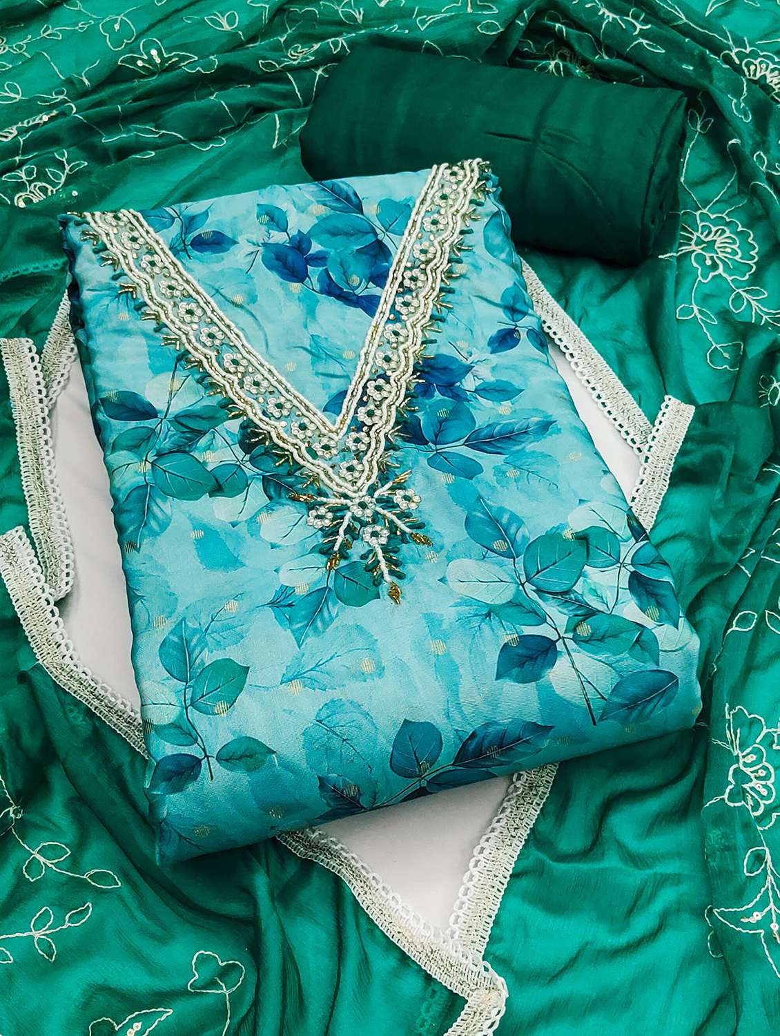 women printed unstitched suit set - 22431138 -  Standard Image - 1