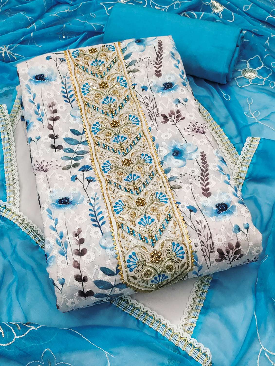Women Floral Printed Unstitched Suit Set - 22431149 -  Standard Image - 1