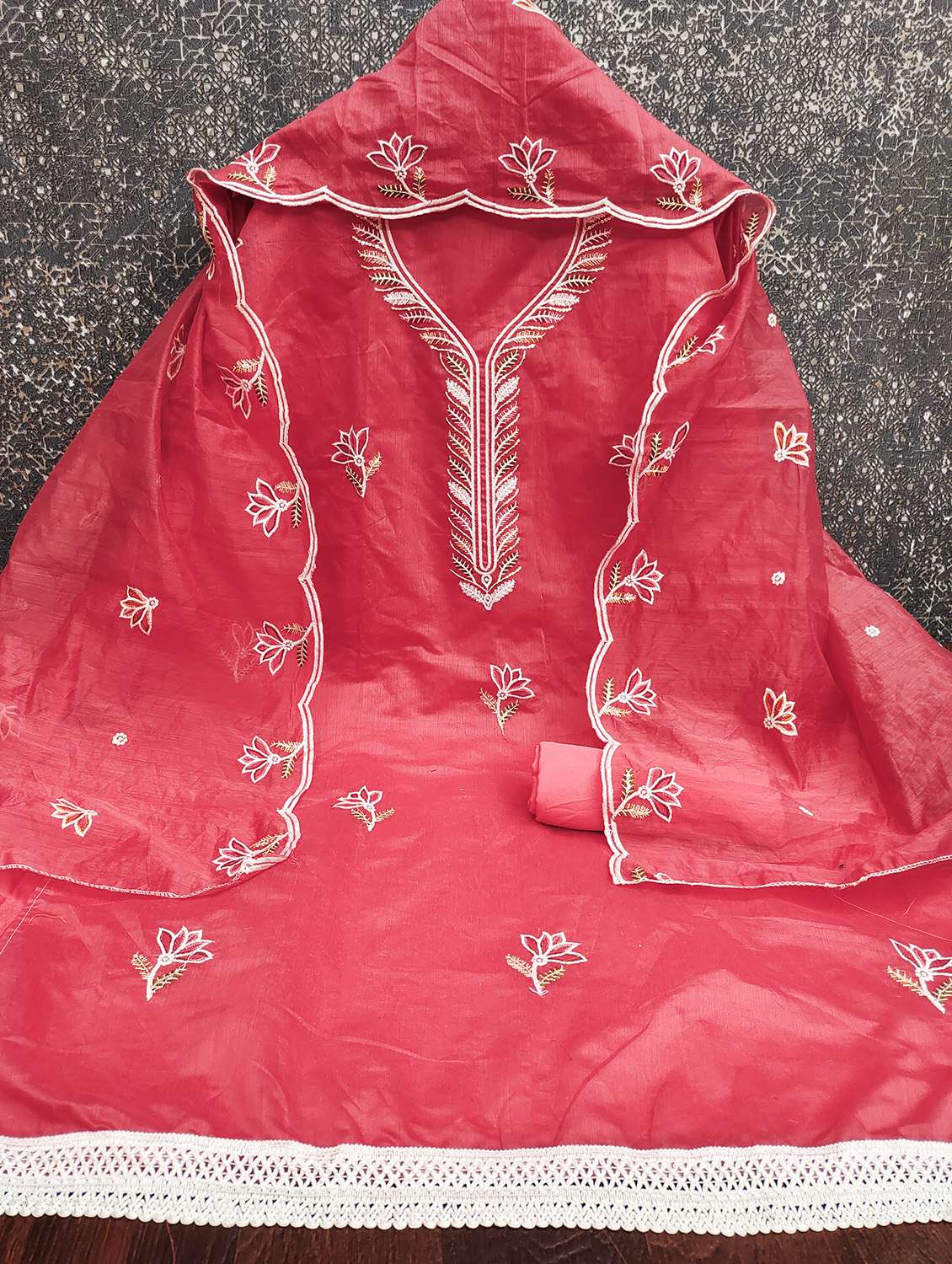 women solid with work unstitched suit set - 22431206 -  Standard Image - 1