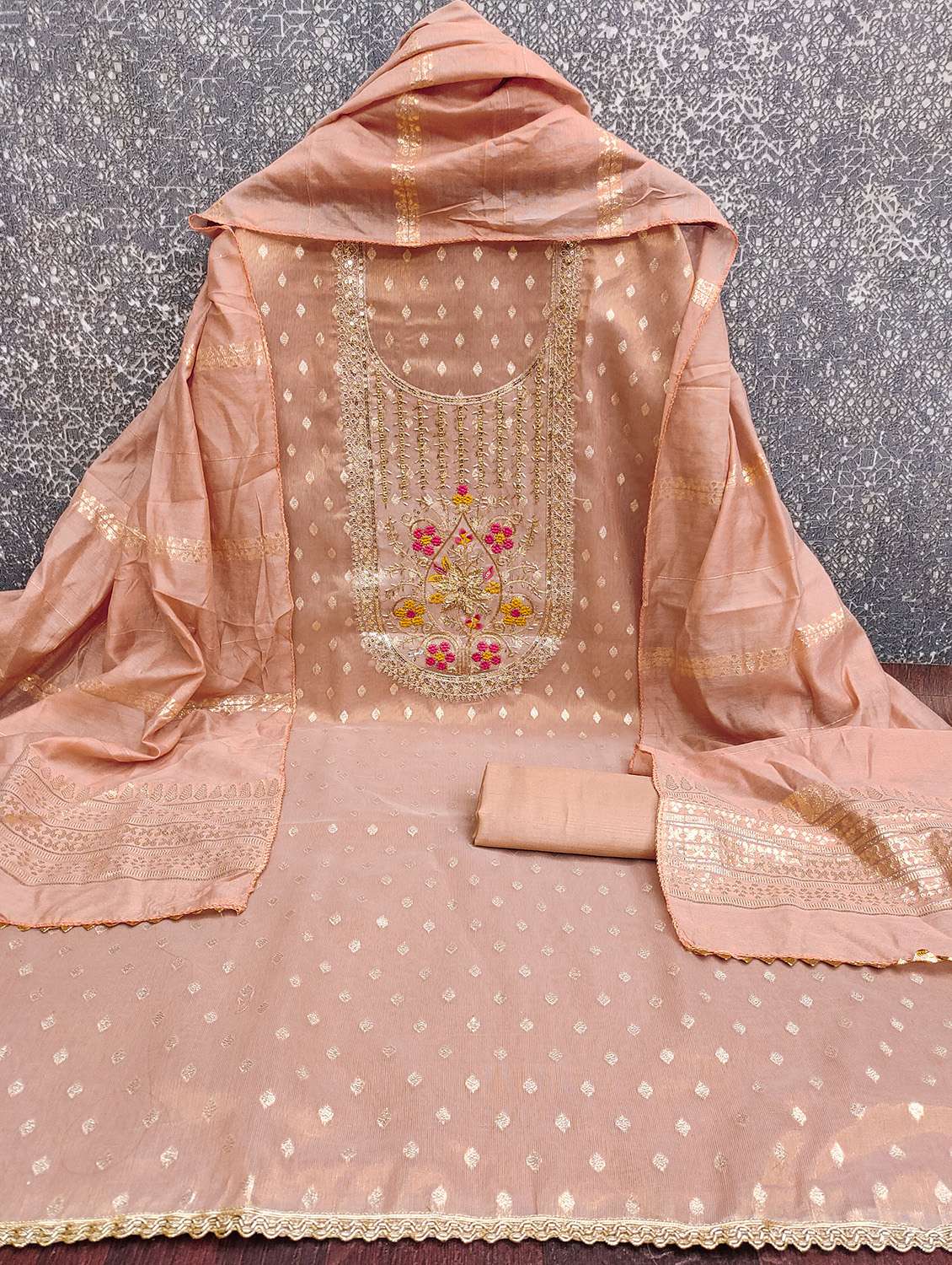 Women Self Design Unstitched Suit Set - 22431223 -  Standard Image - 1