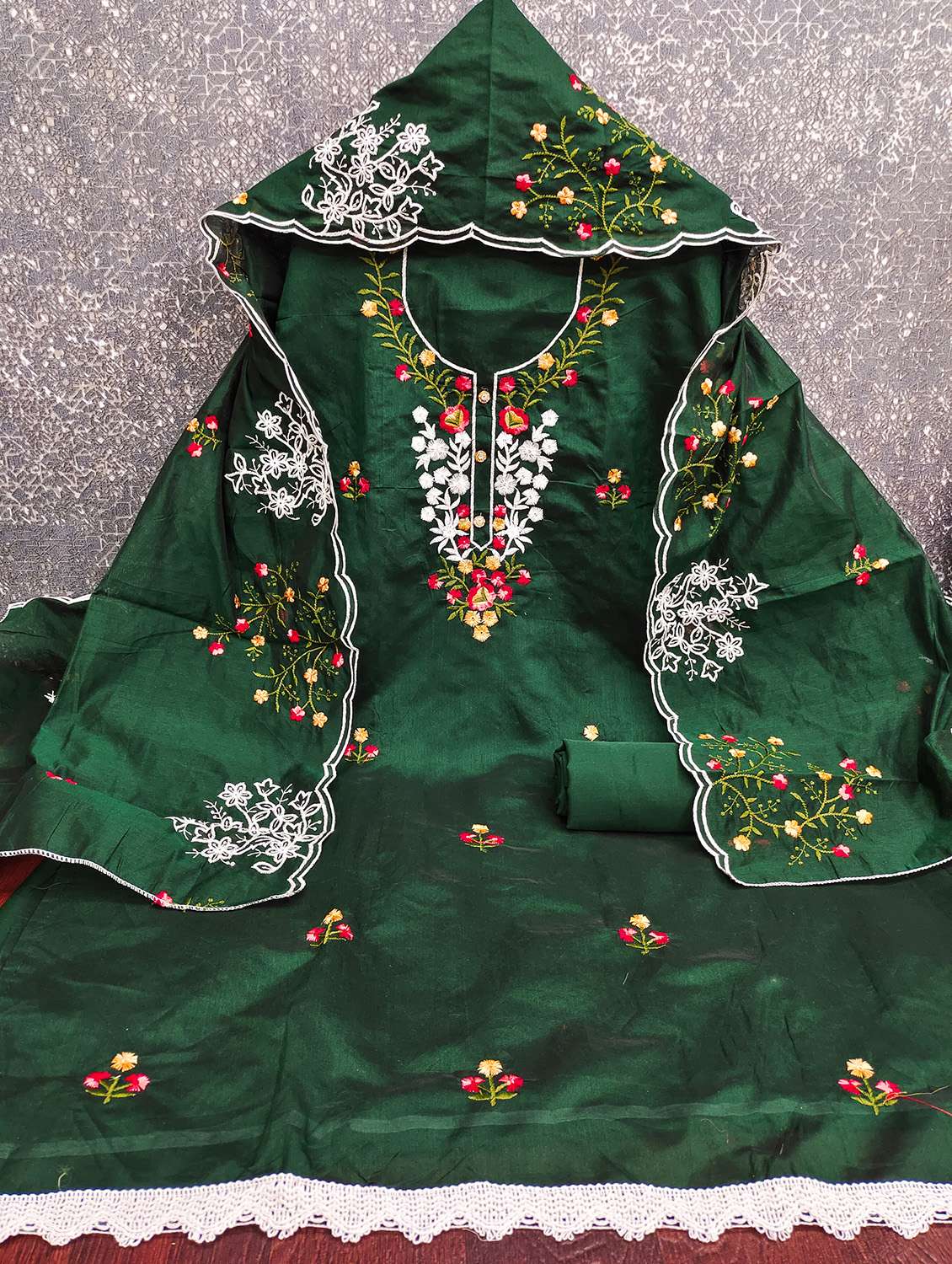 women solid with work unstitched suit set - 22431243 -  Standard Image - 1