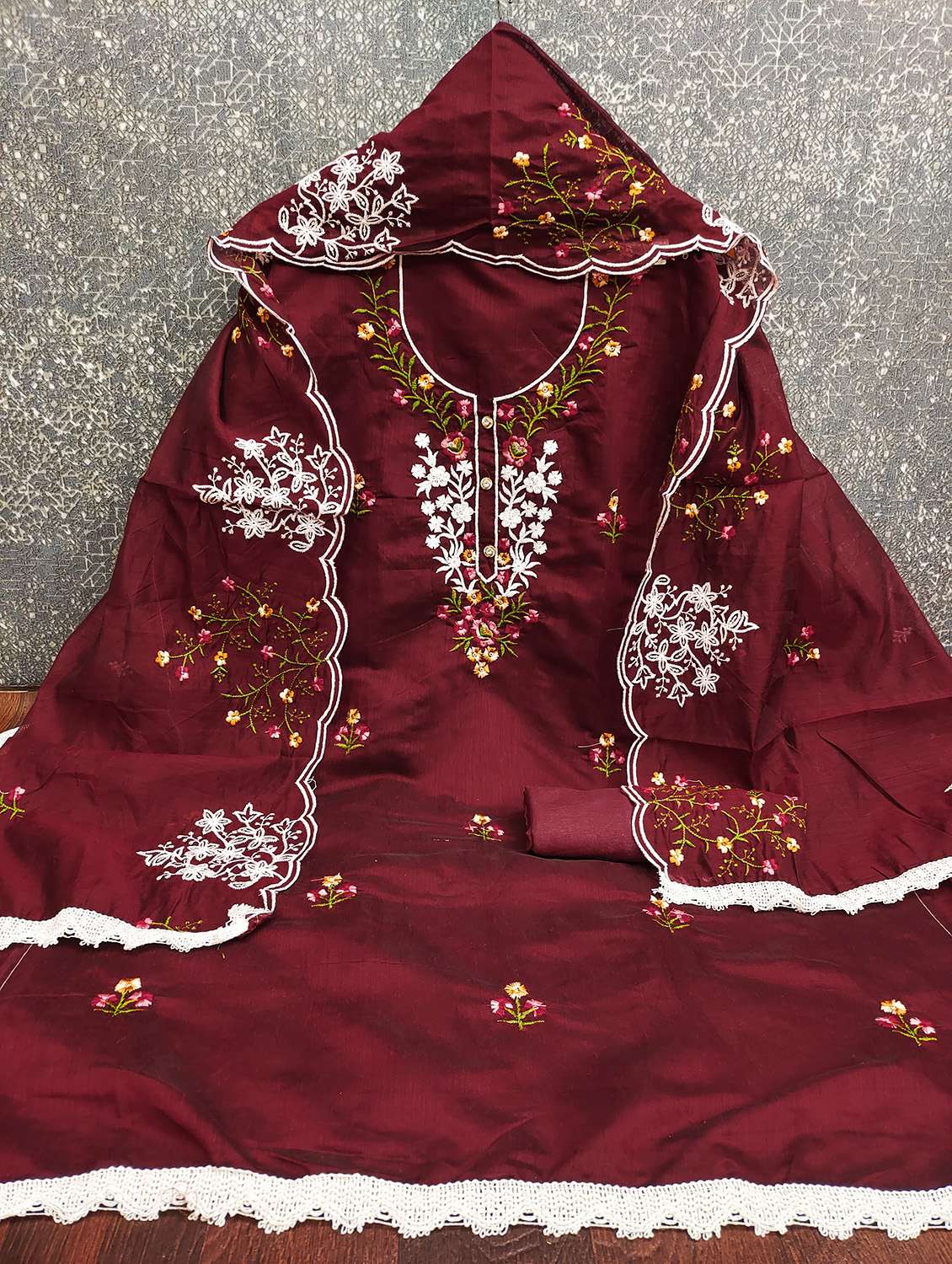 women solid with work unstitched suit set - 22431244 -  Standard Image - 1