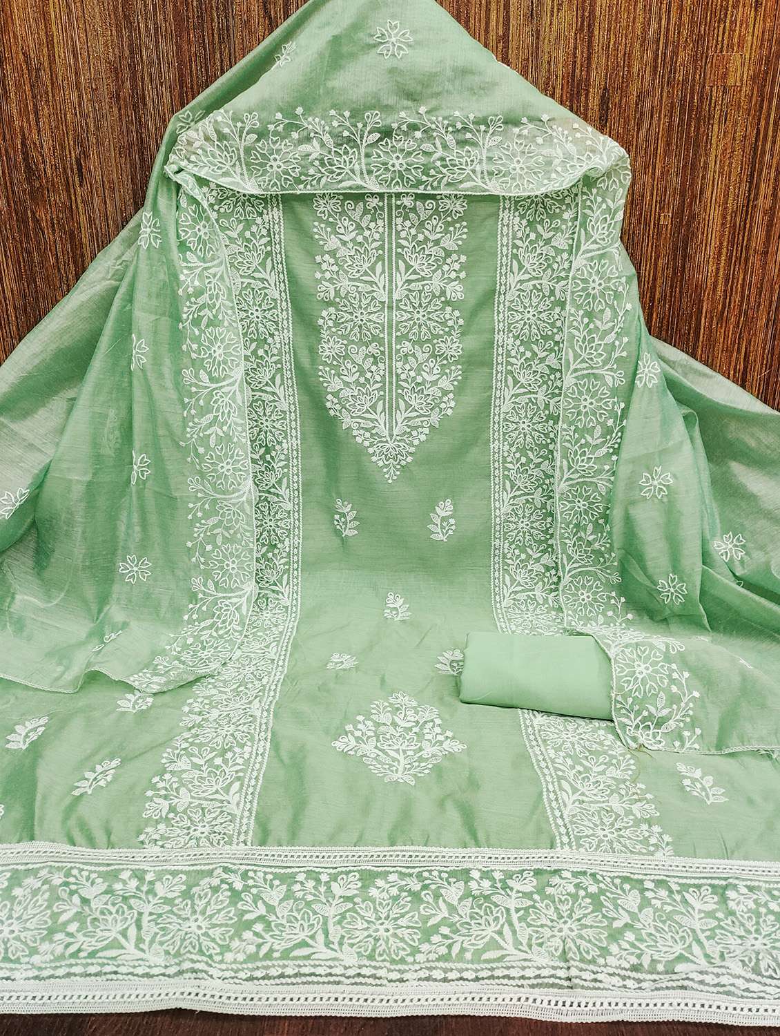 women solid with work unstitched suit set - 22431252 -  Standard Image - 1