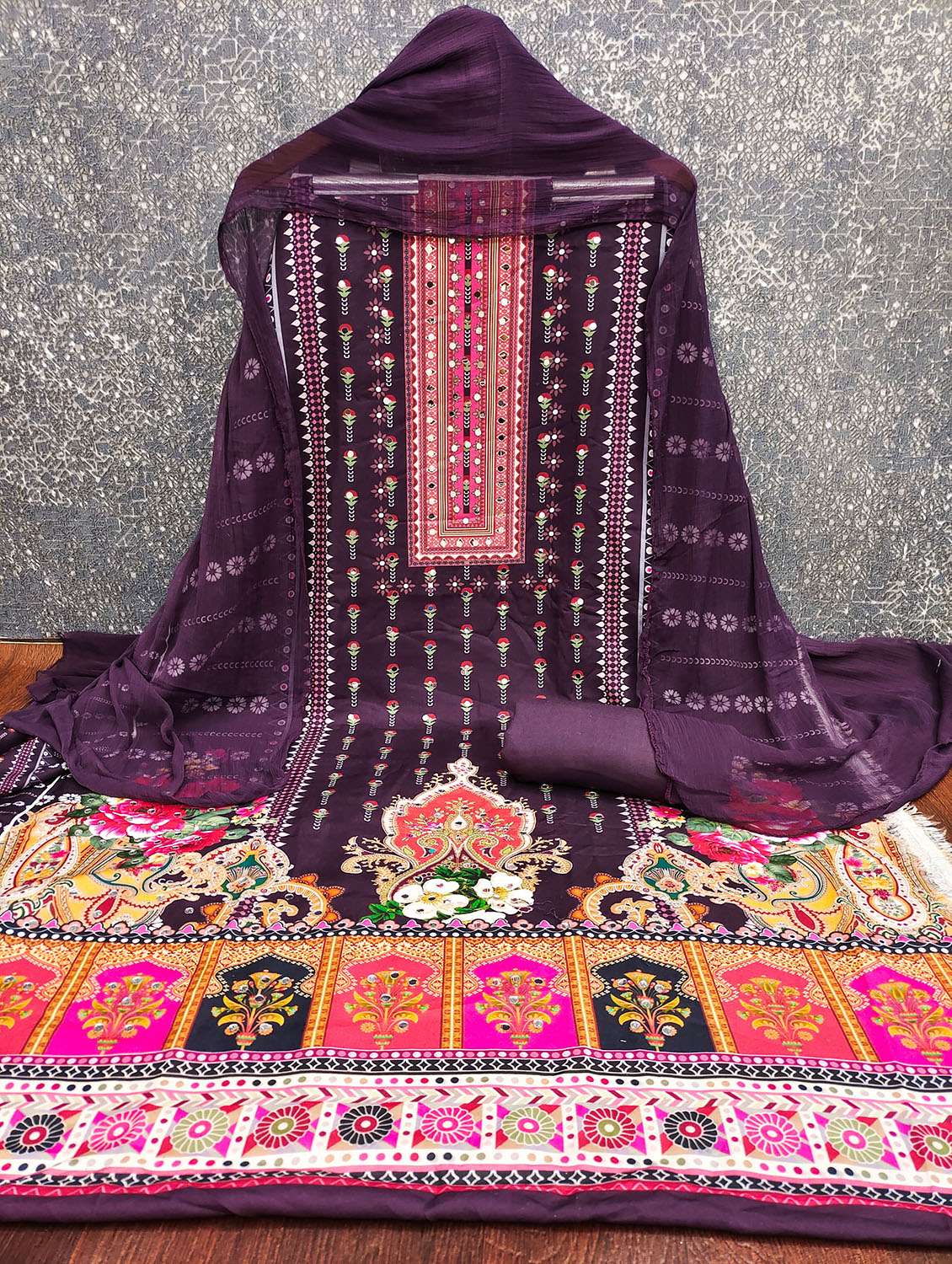 women printed unstitched suit set - 22431284 -  Standard Image - 1