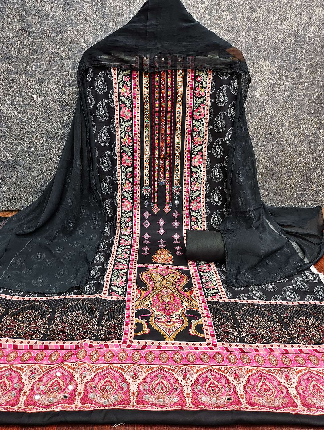 women printed unstitched suit set - 22431331 -  Standard Image - 1