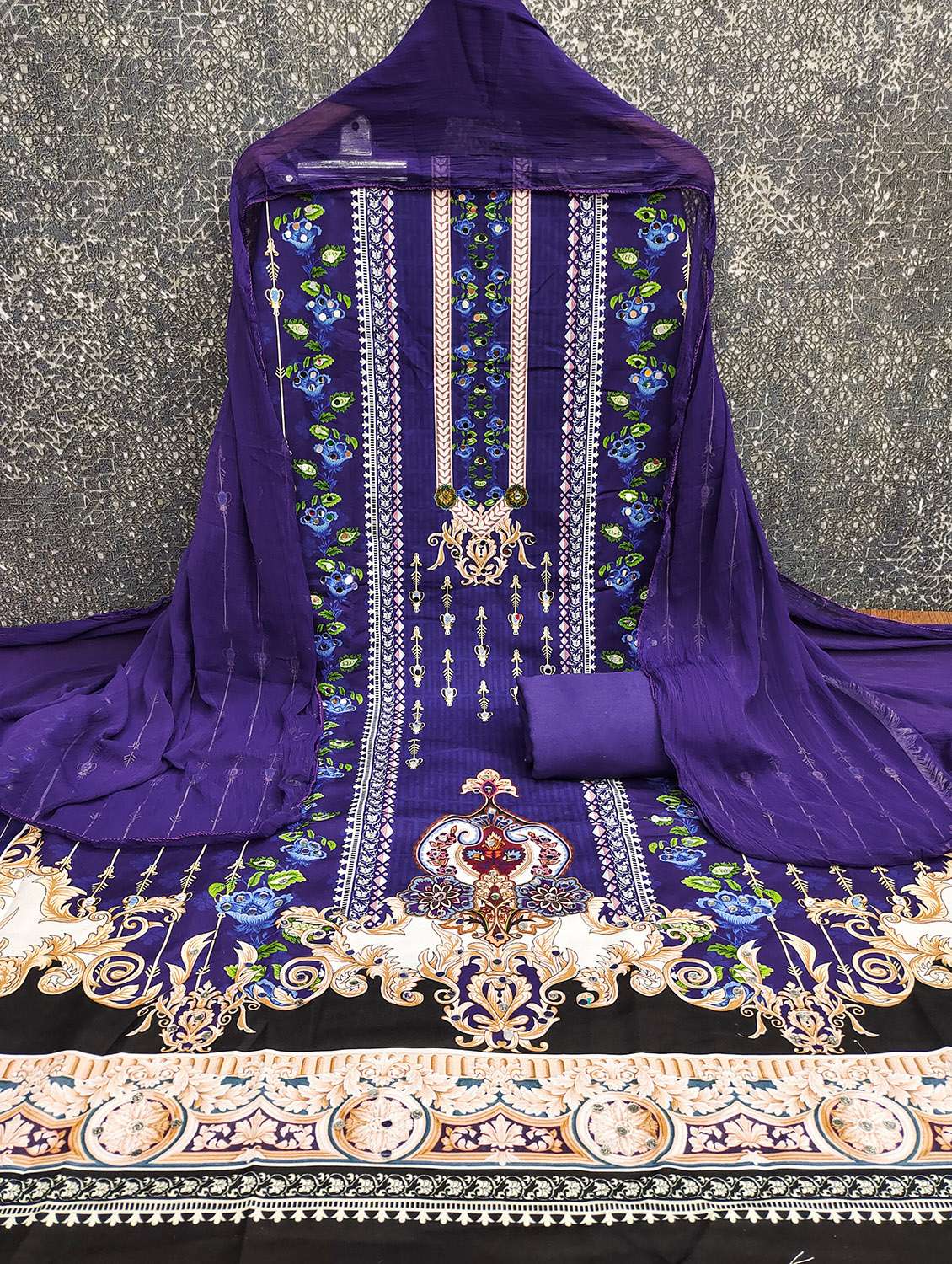 women printed unstitched suit set - 22431333 -  Standard Image - 1