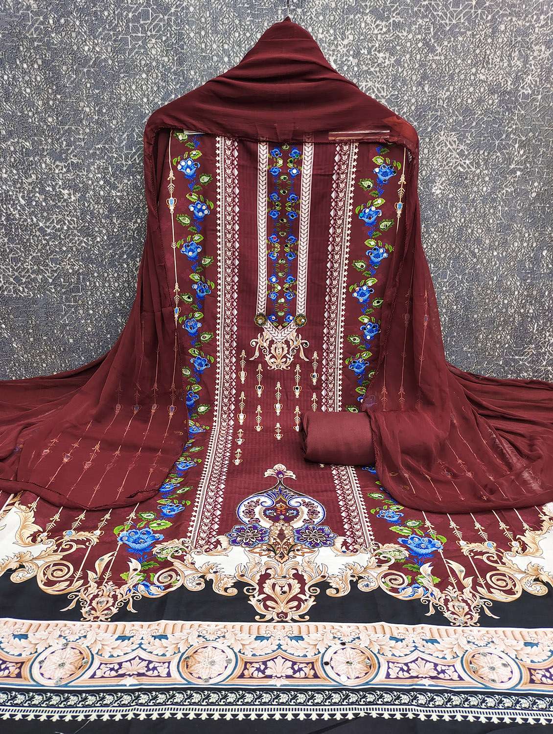 women printed unstitched suit set - 22431334 -  Standard Image - 1
