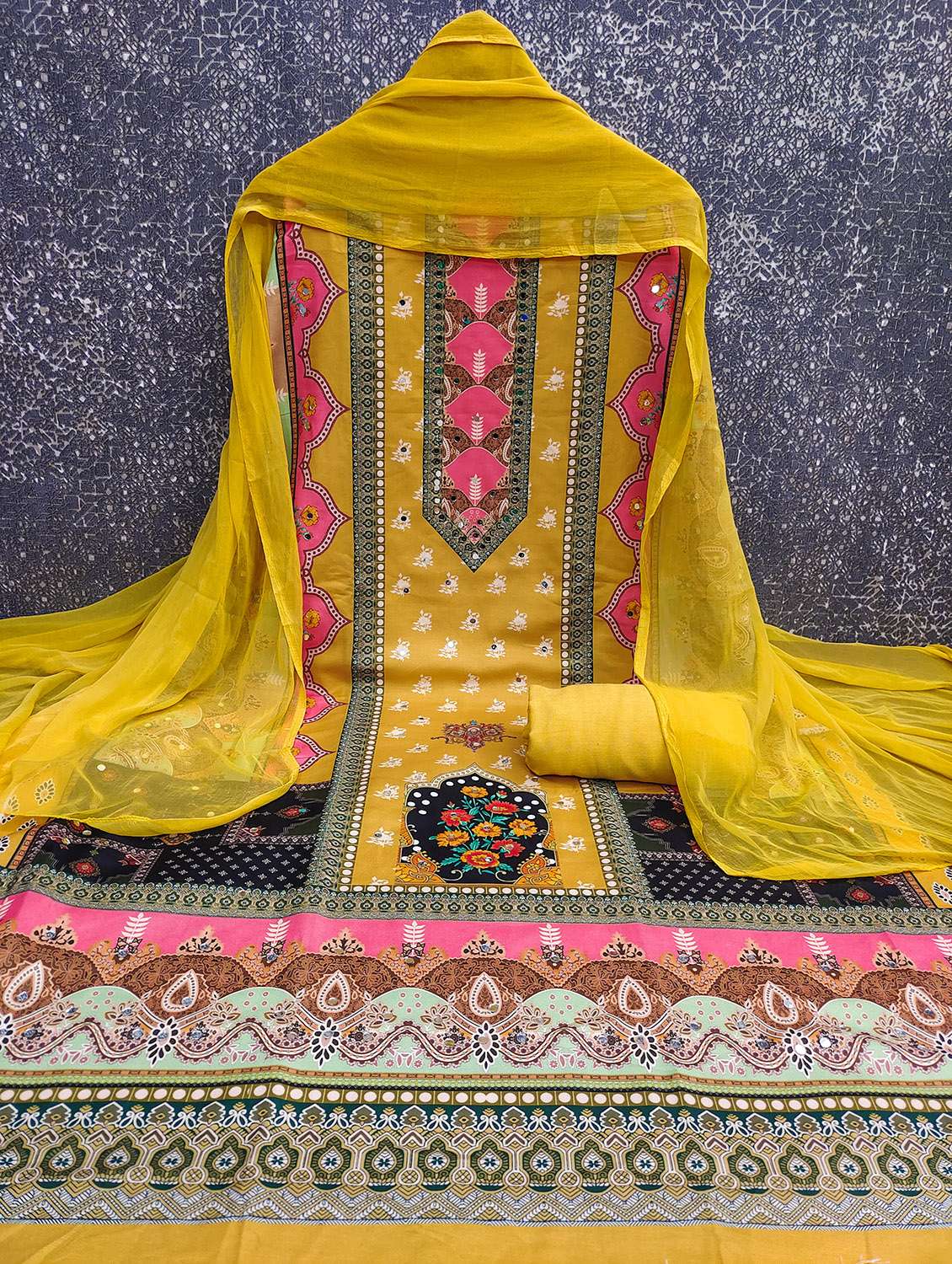 women printed unstitched suit set - 22431343 -  Standard Image - 1
