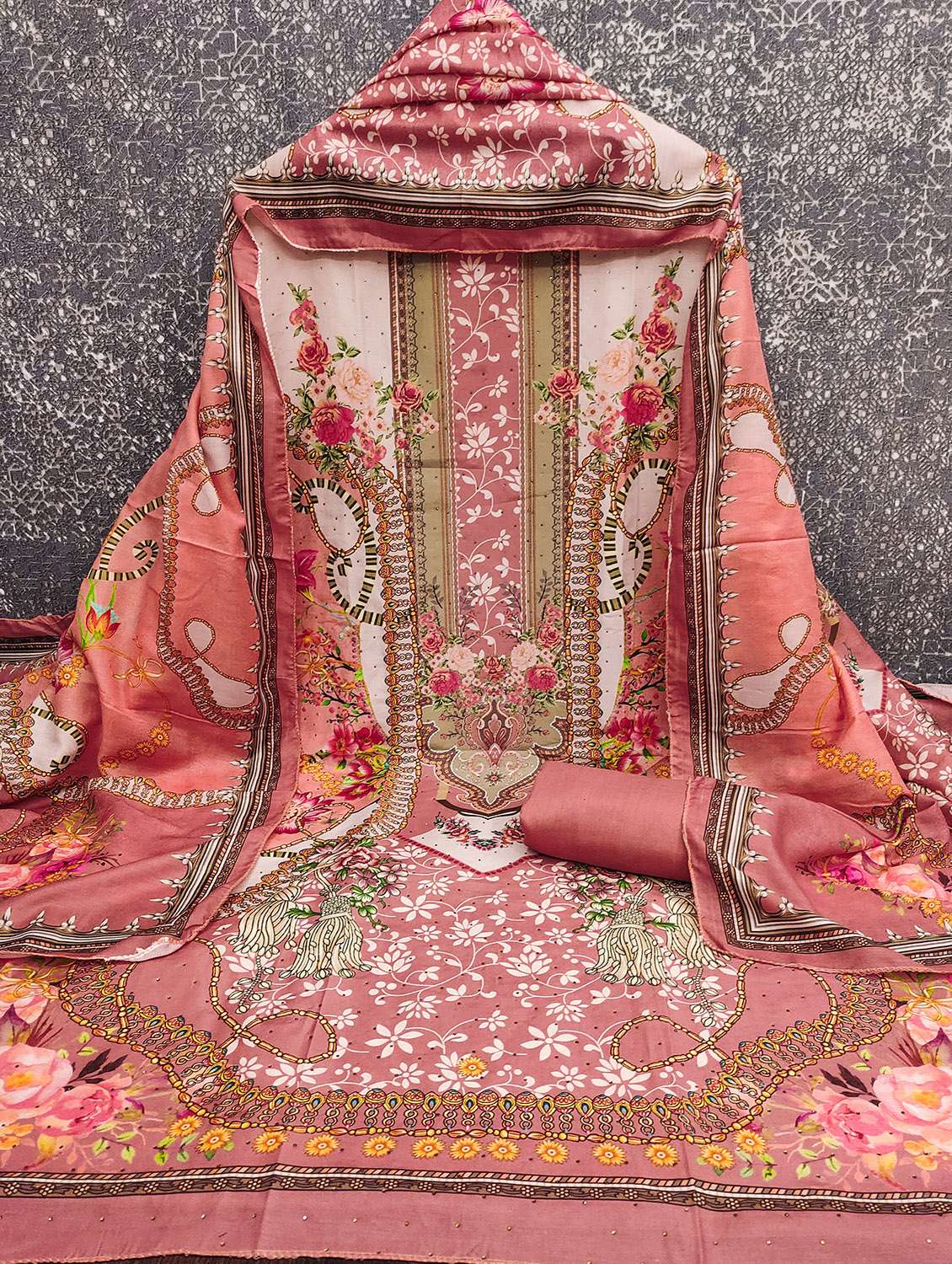 women printed unstitched suit set - 22431352 -  Standard Image - 1