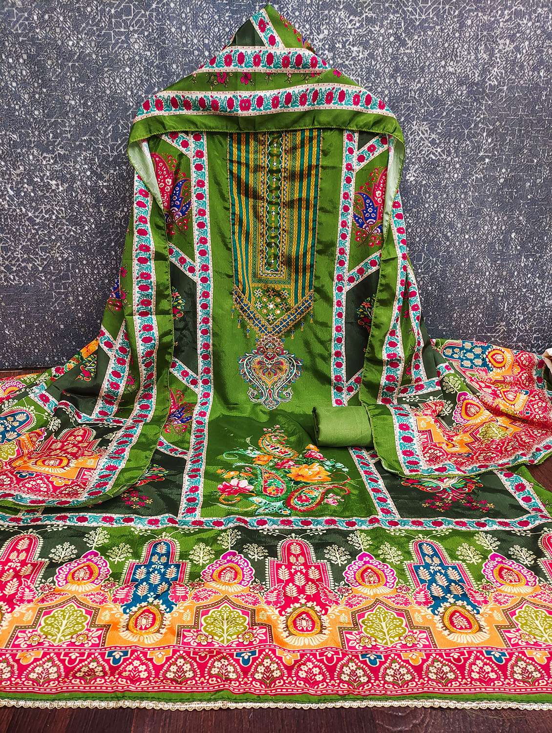 women printed unstitched suit set - 22431366 -  Standard Image - 1