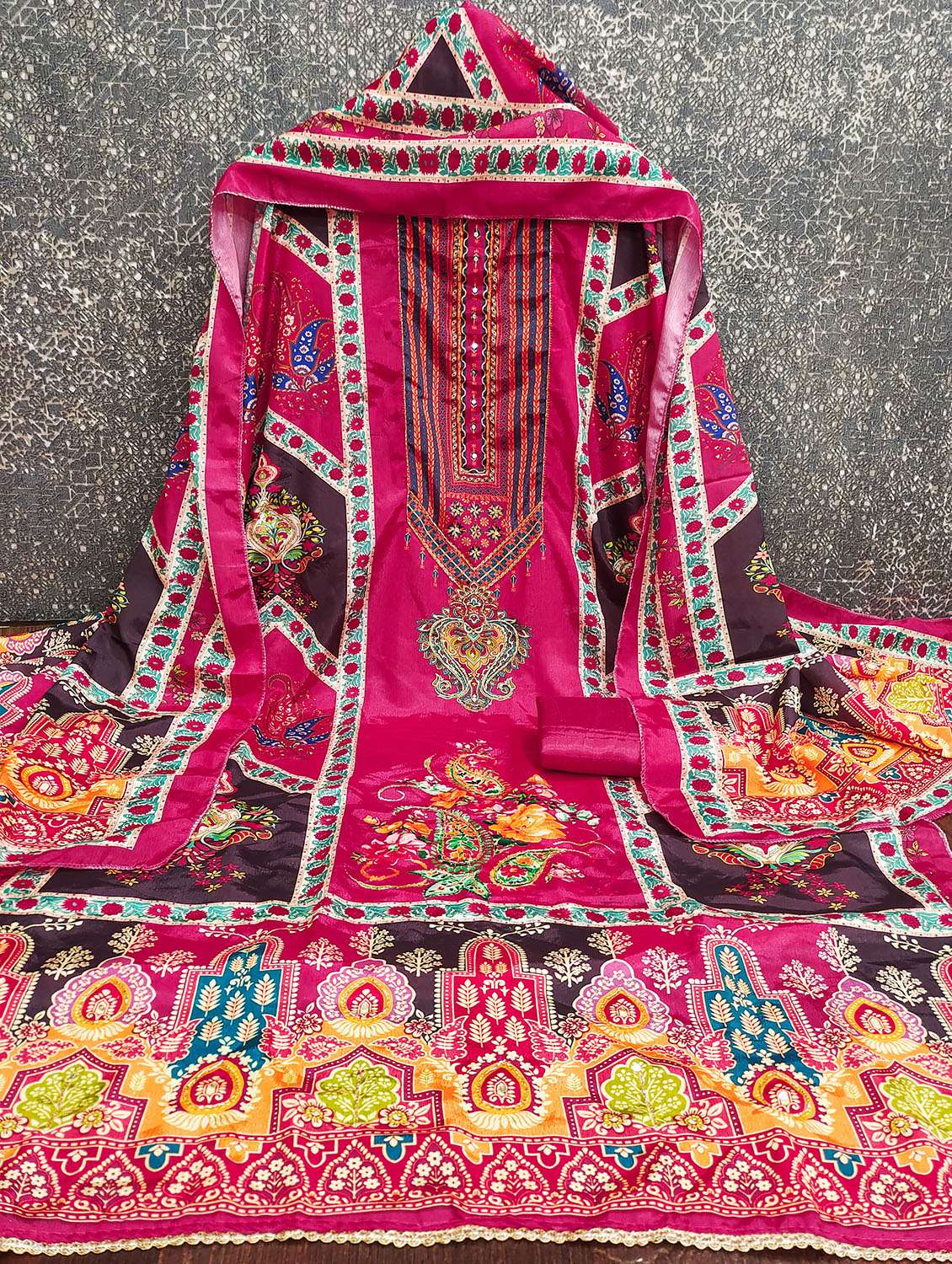 women printed unstitched suit set - 22431367 -  Standard Image - 1