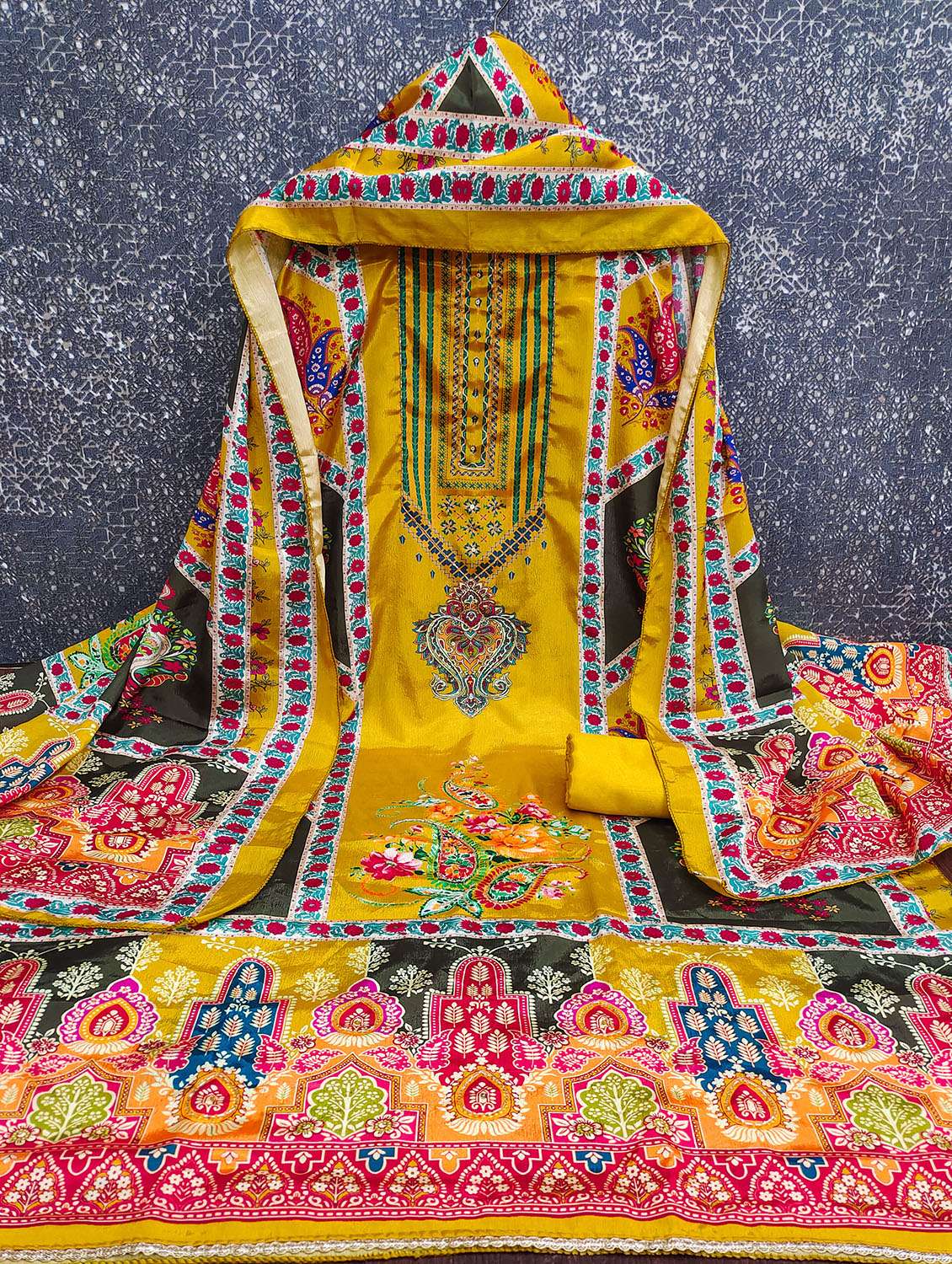 women printed unstitched suit set - 22431368 -  Standard Image - 1