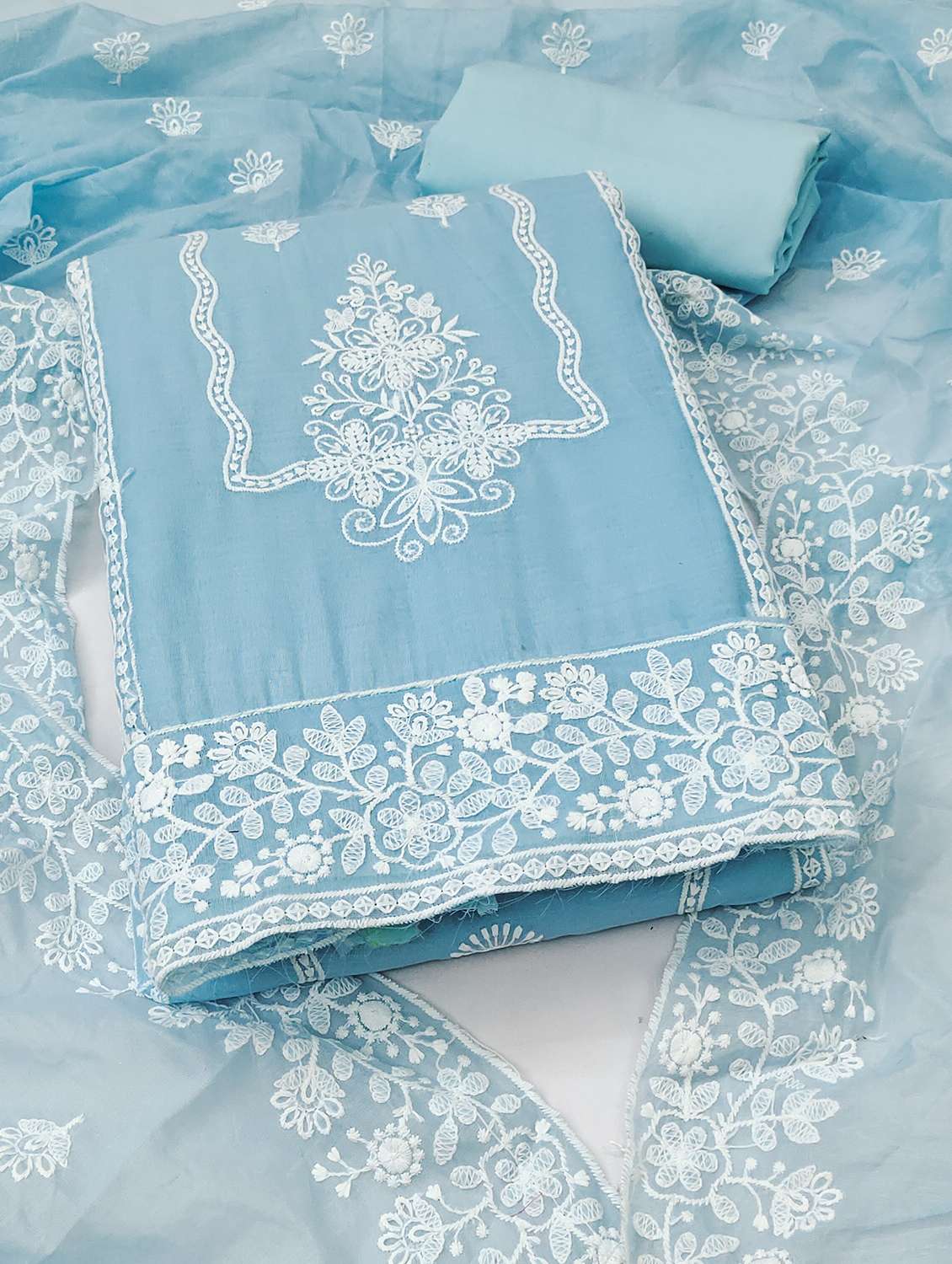 women solid with work unstitched suit set - 22431481 -  Standard Image - 1