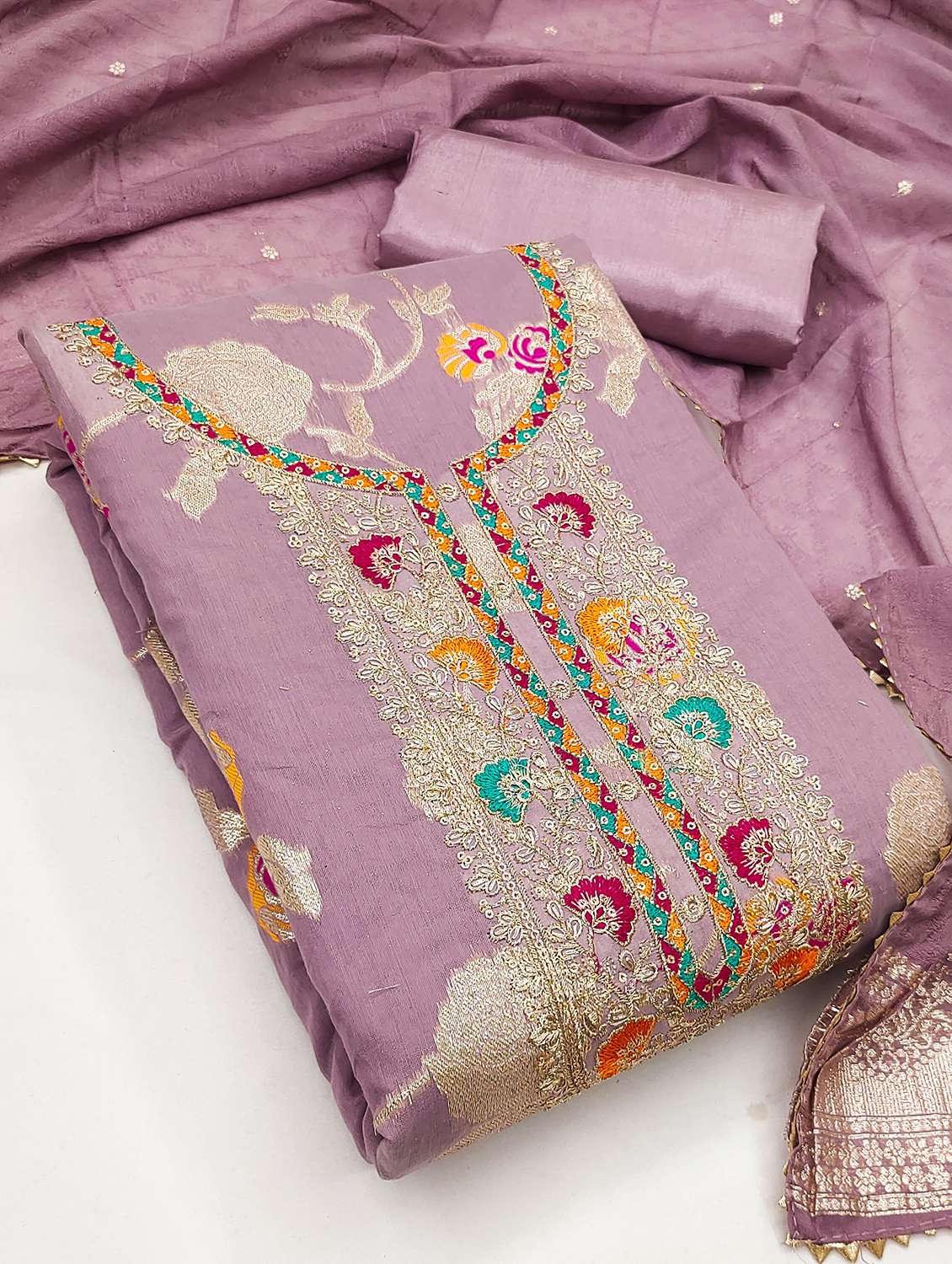 Women Self Design Unstitched Suit Set - 22431643 -  Standard Image - 1