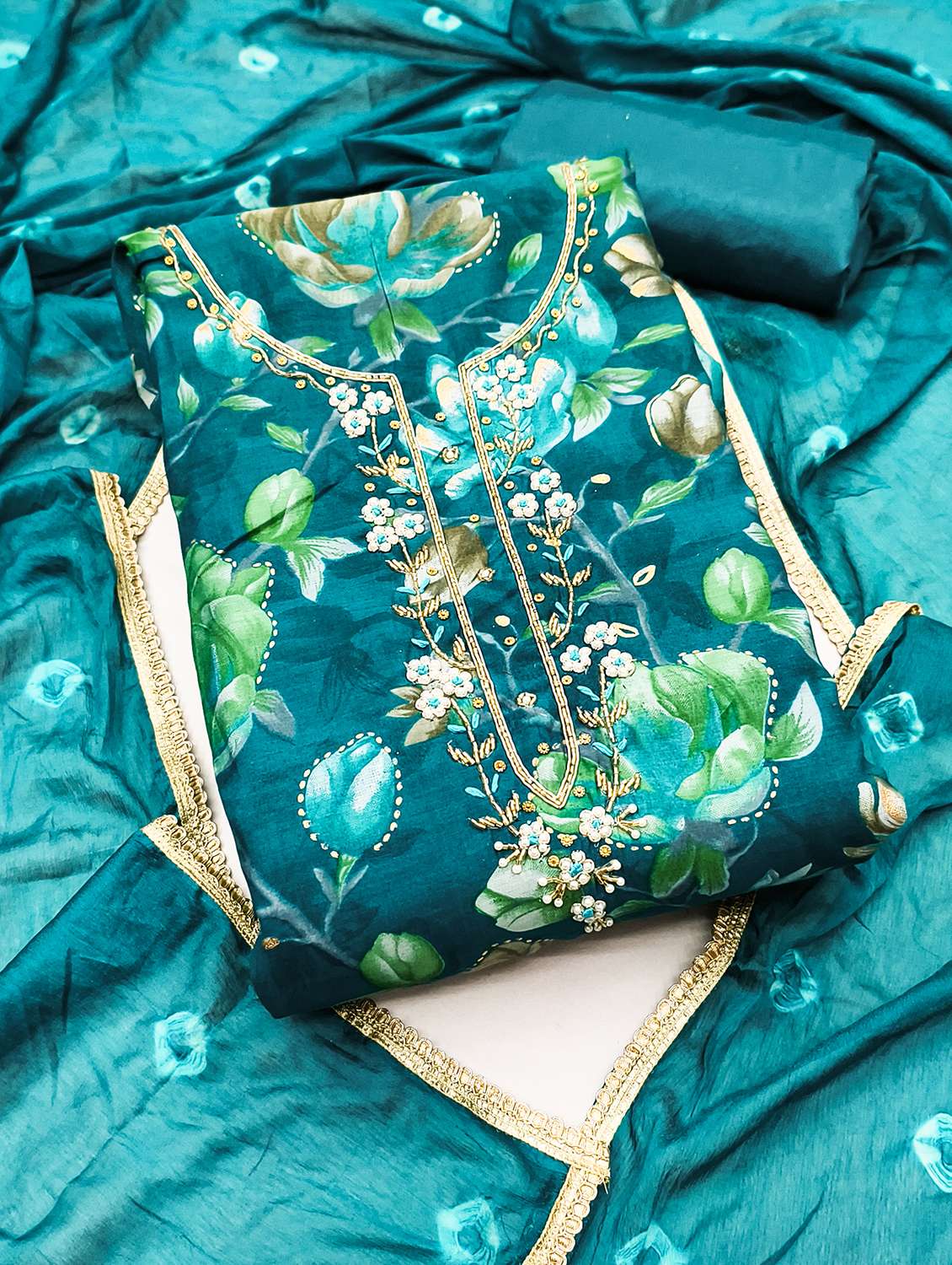 women floral printed unstitched suit set - 22431713 -  Standard Image - 1