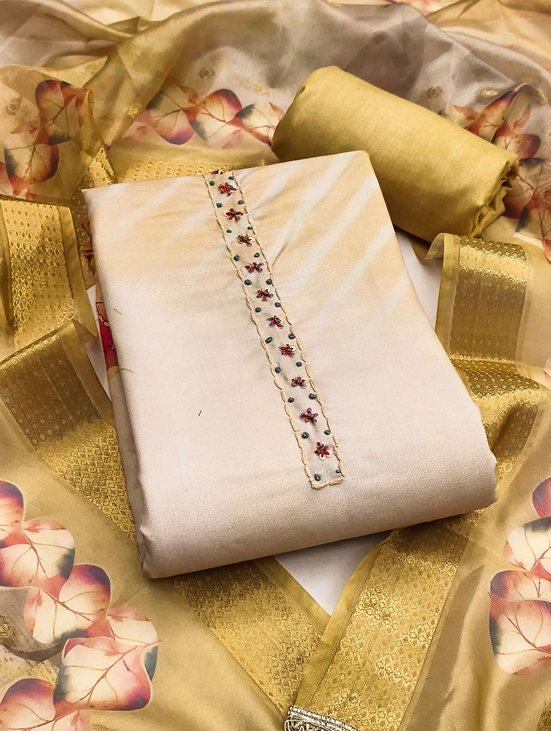 women printed unstitched suit set - 22431770 -  Standard Image - 1