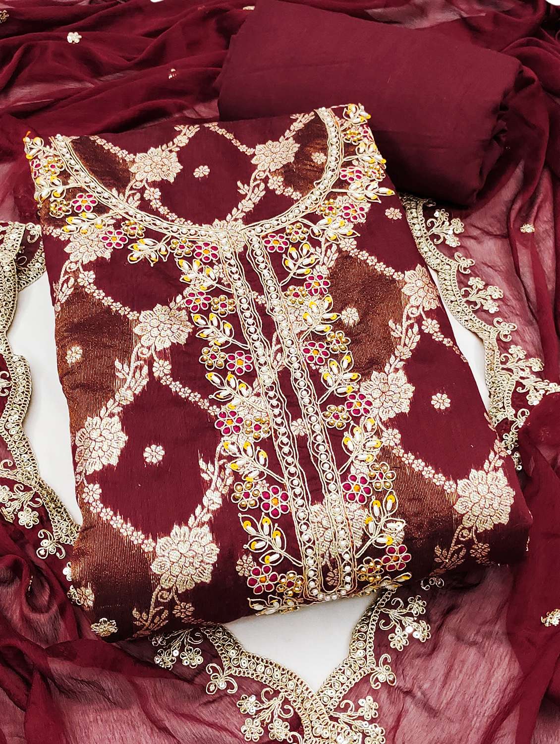 women self design unstitched suit set - 22431783 -  Standard Image - 4