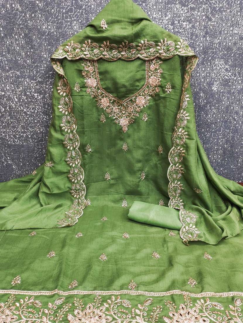 women solid with work unstitched suit set - 22431811 -  Standard Image - 1