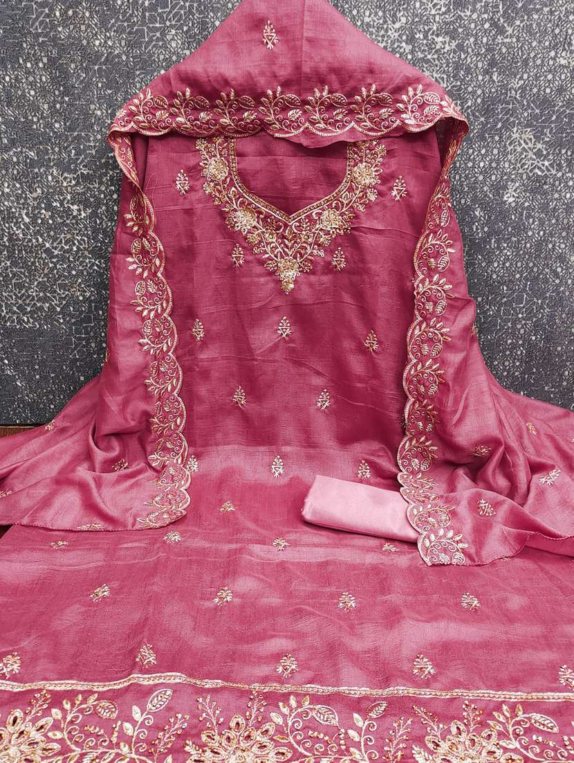 women solid with work unstitched suit set - 22431812 -  Standard Image - 1