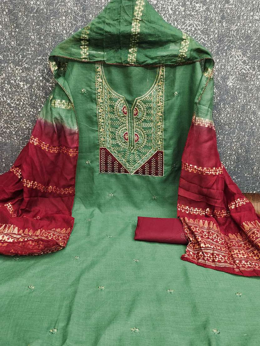 women solid with work unstitched suit set - 22431831 -  Standard Image - 1