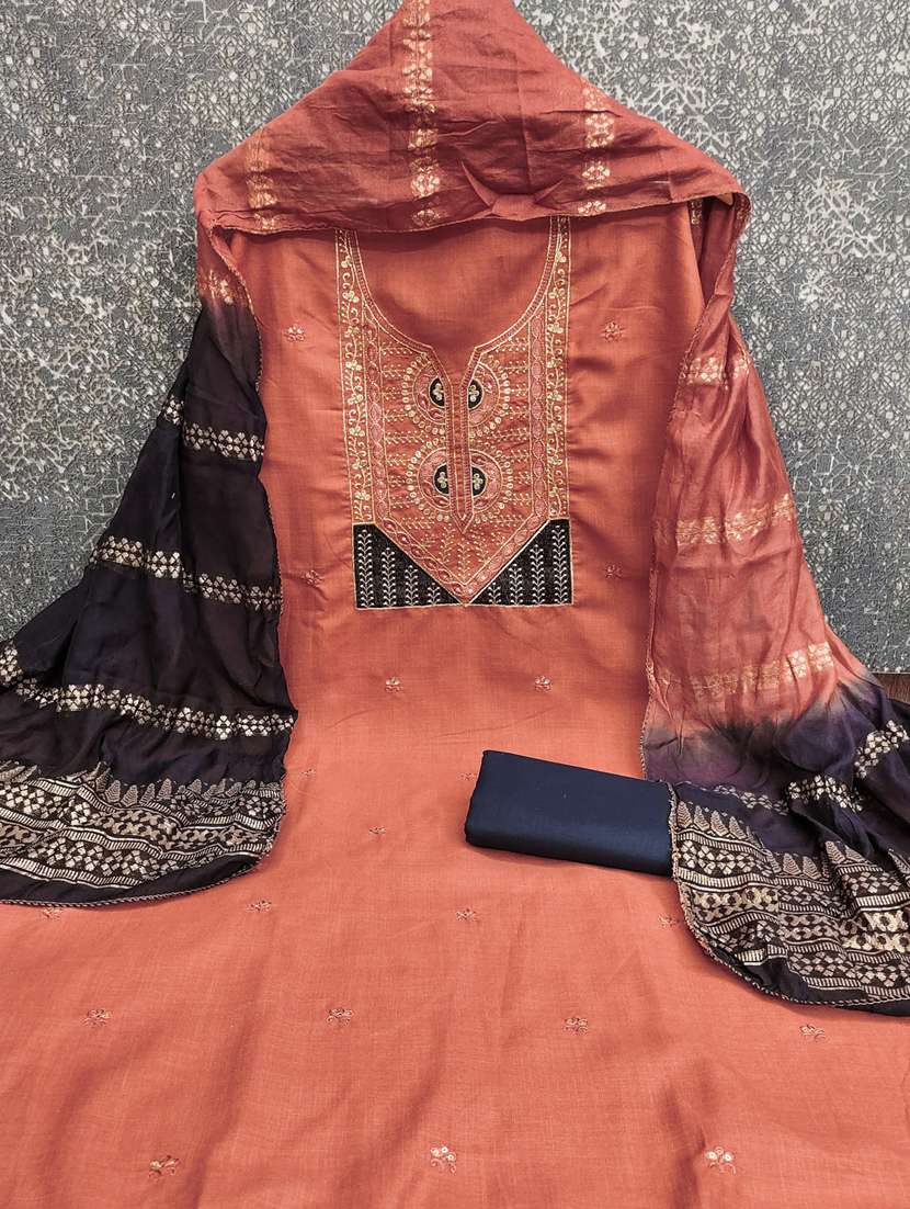 women solid with work unstitched suit set - 22431832 -  Standard Image - 1