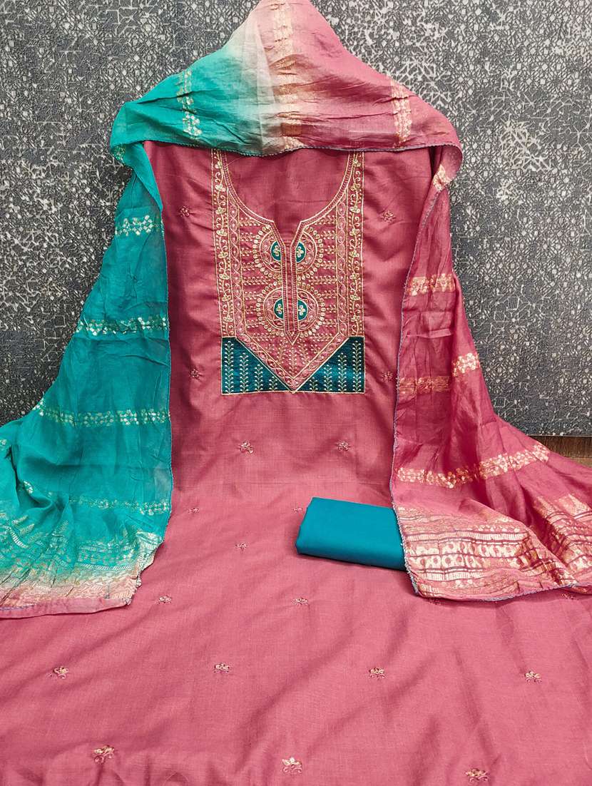 women solid with work unstitched suit set - 22431833 -  Standard Image - 1