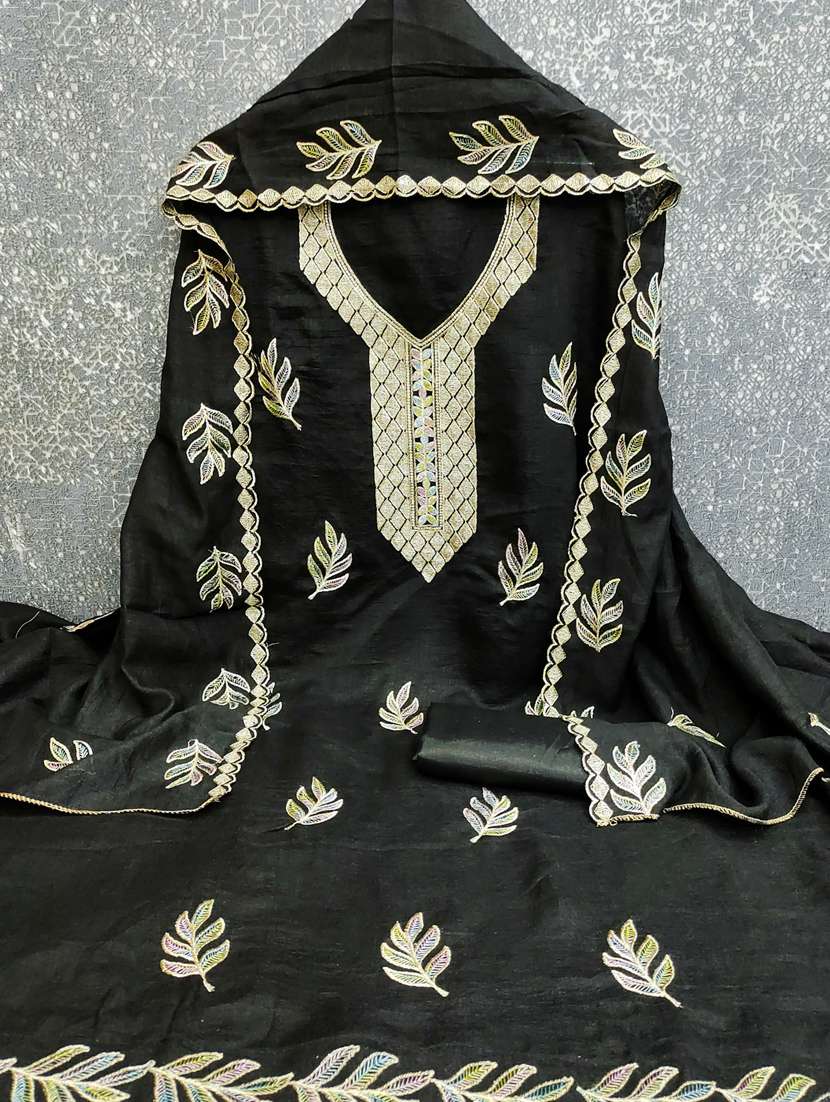 women solid with work unstitched suit set - 22431838 -  Standard Image - 1