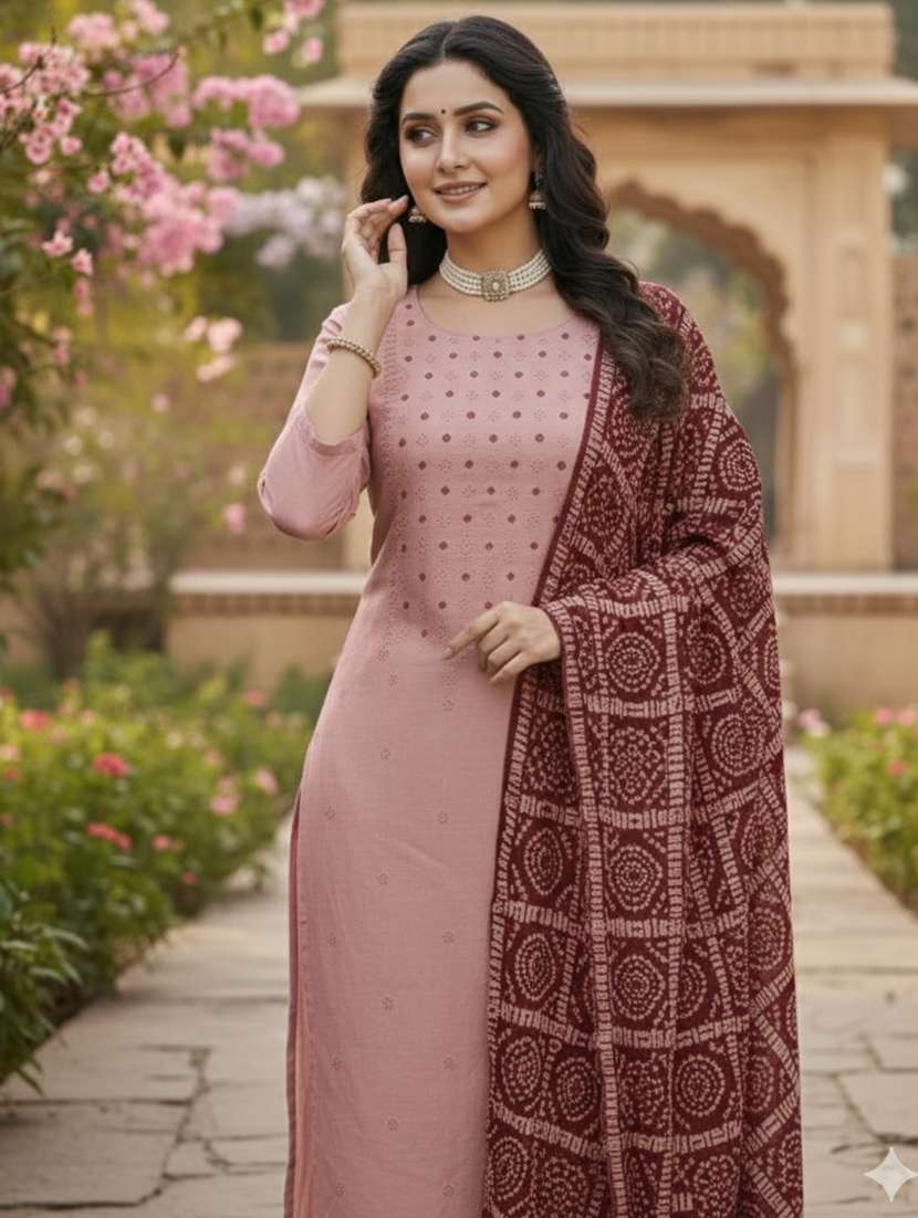 women solid with work unstitched suit set - 22431872 -  Standard Image - 1