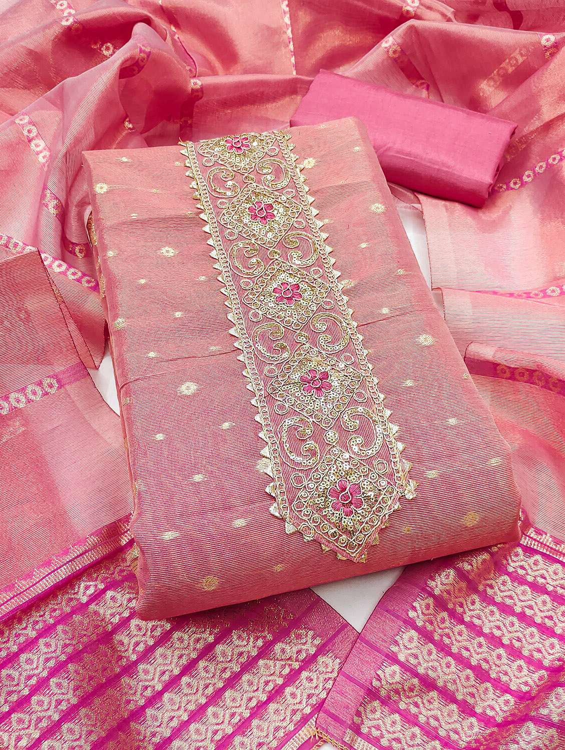 women self design embroidered unstitched suit set - 22431901 -  Standard Image - 1