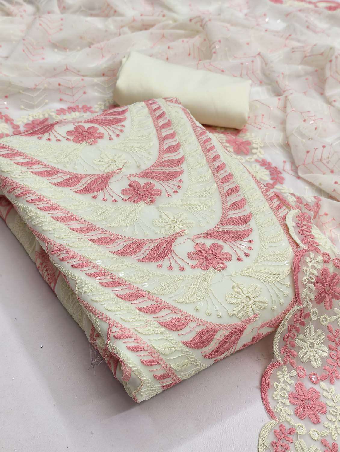 women solid with work unstitched suit set - 22431908 -  Standard Image - 1