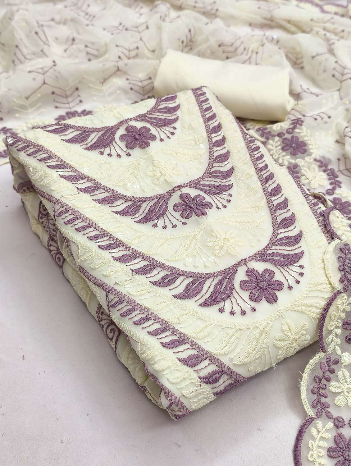 women solid with work unstitched suit set - 22431910 -  Standard Image - 1