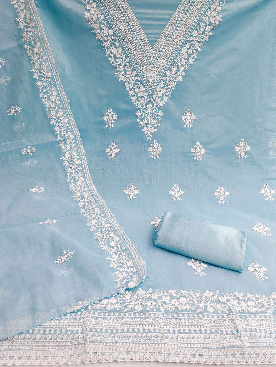 women solid with work unstitched suit set - 22431920 -  Standard Image - 1