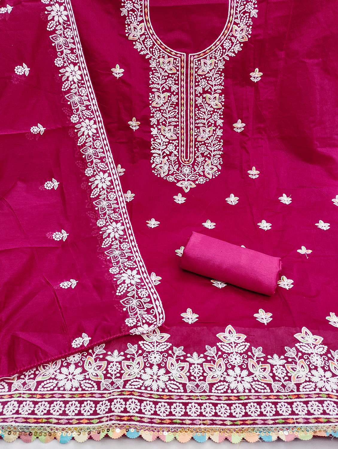 women solid with work unstitched suit set - 22431931 -  Standard Image - 1