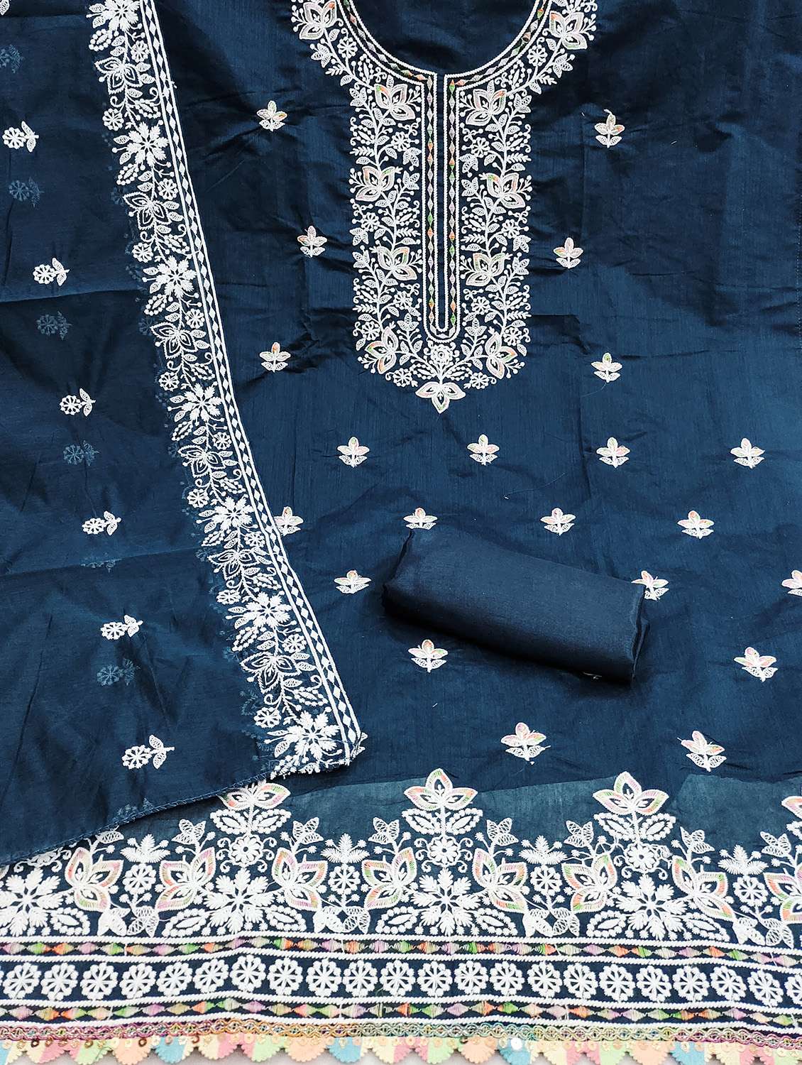 women solid with work unstitched suit set - 22431933 -  Standard Image - 1